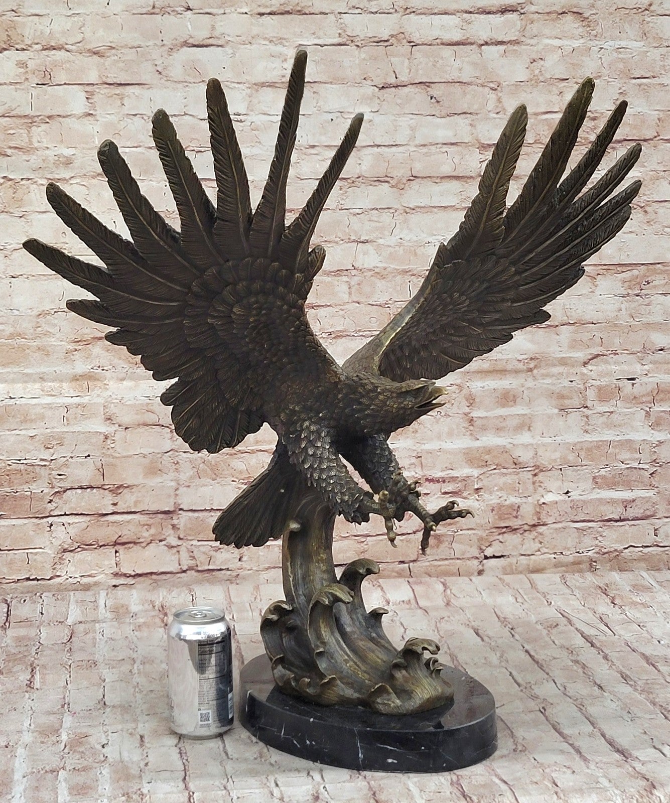 HAWK AMERICAN EAGLE Handcrafted Original Art Bronze Sculpture Statue Figurine NR