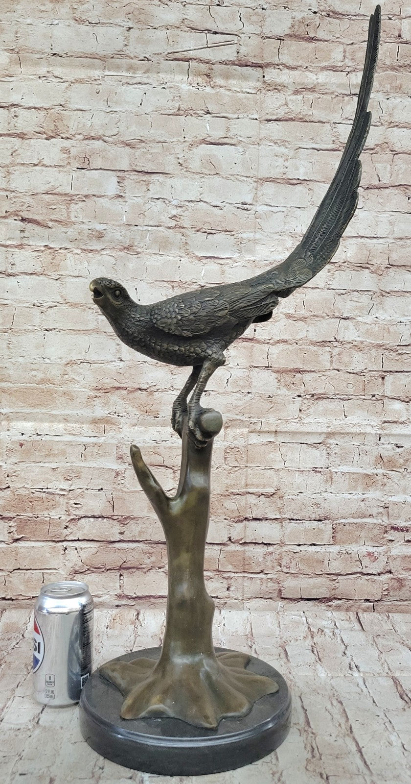 Huge Austrian Bronze Pheasant Cold-Painted Vienna Bird Sculpture Signed Artwork