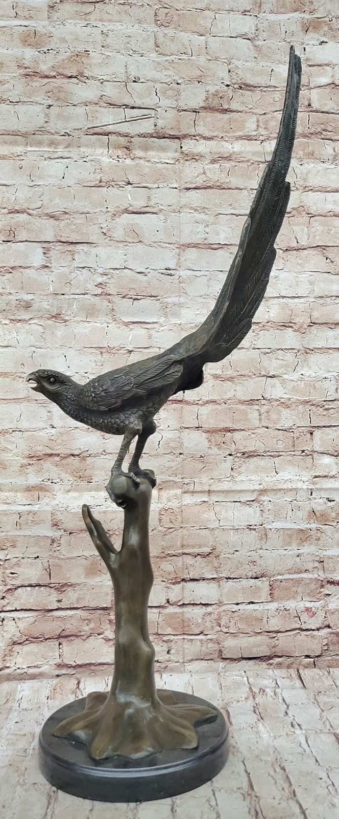 Huge Austrian Bronze Pheasant Cold-Painted Vienna Bird Sculpture Signed Artwork