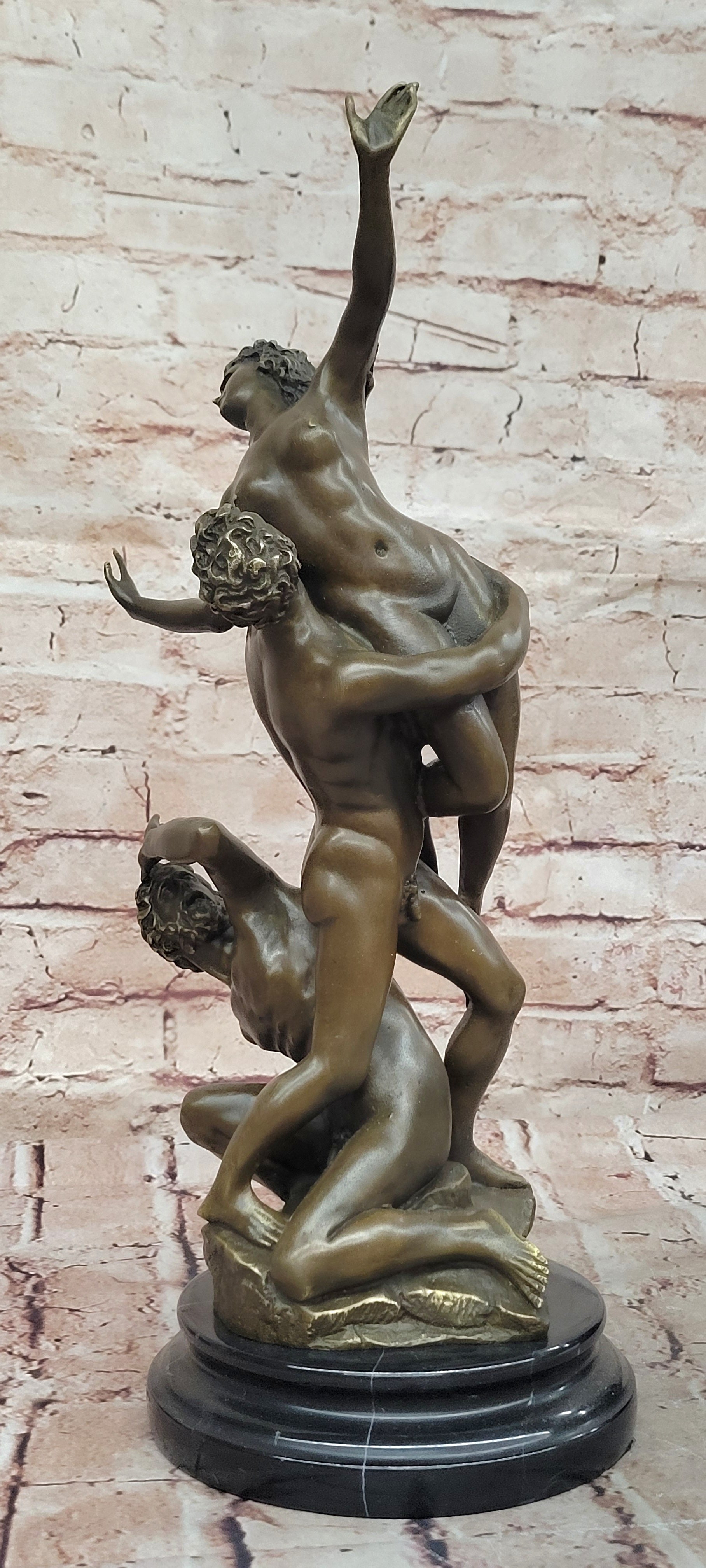 Abduction of Sabine Woman a Classic Hot Cast Bronze Sculpture Nude Naked Figure