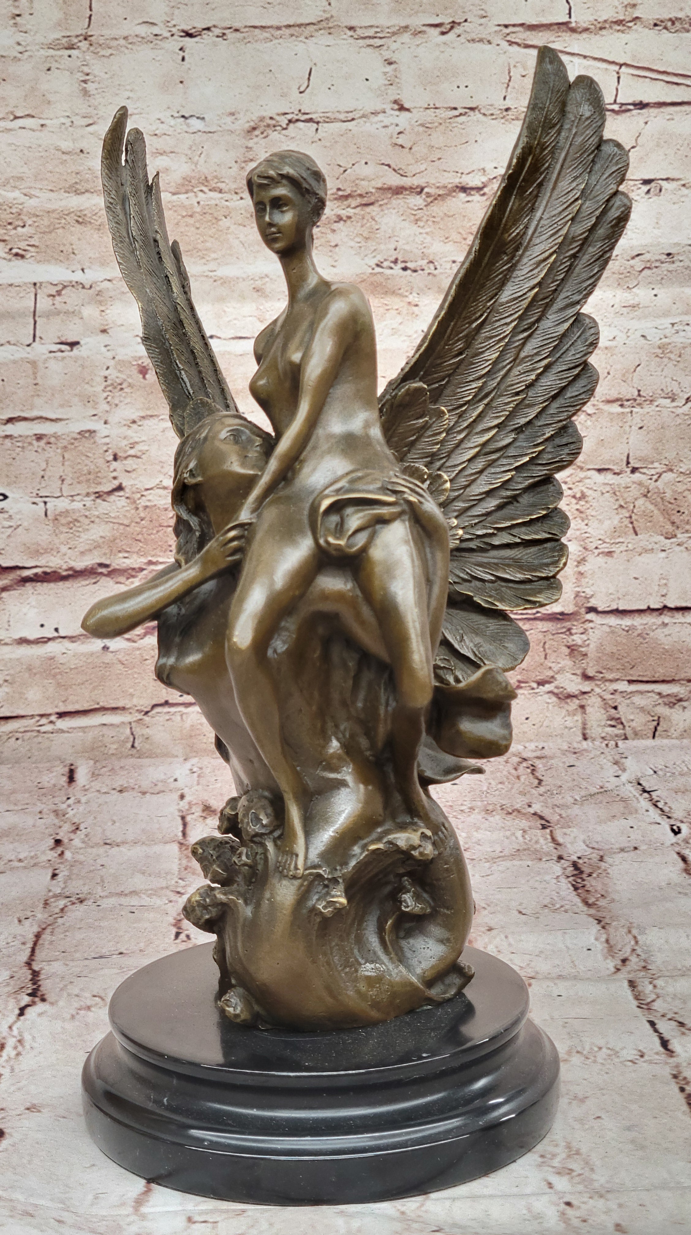 Leda and the Swan Bronze Sculpture by Milo – Classical Greek Myth Art Statue Hotcast