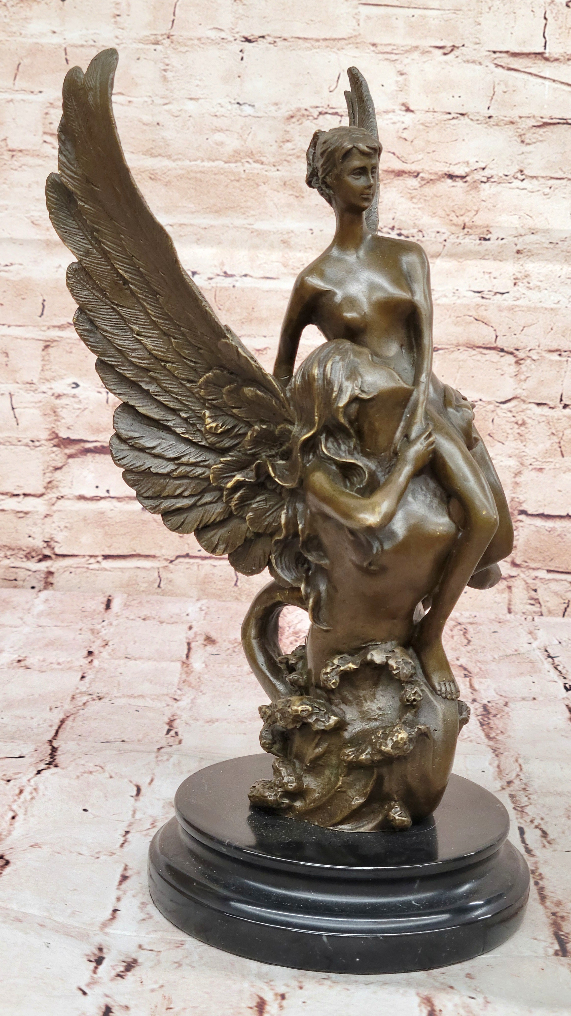 Leda and the Swan Bronze Sculpture by Milo – Classical Greek Myth Art Statue Hotcast