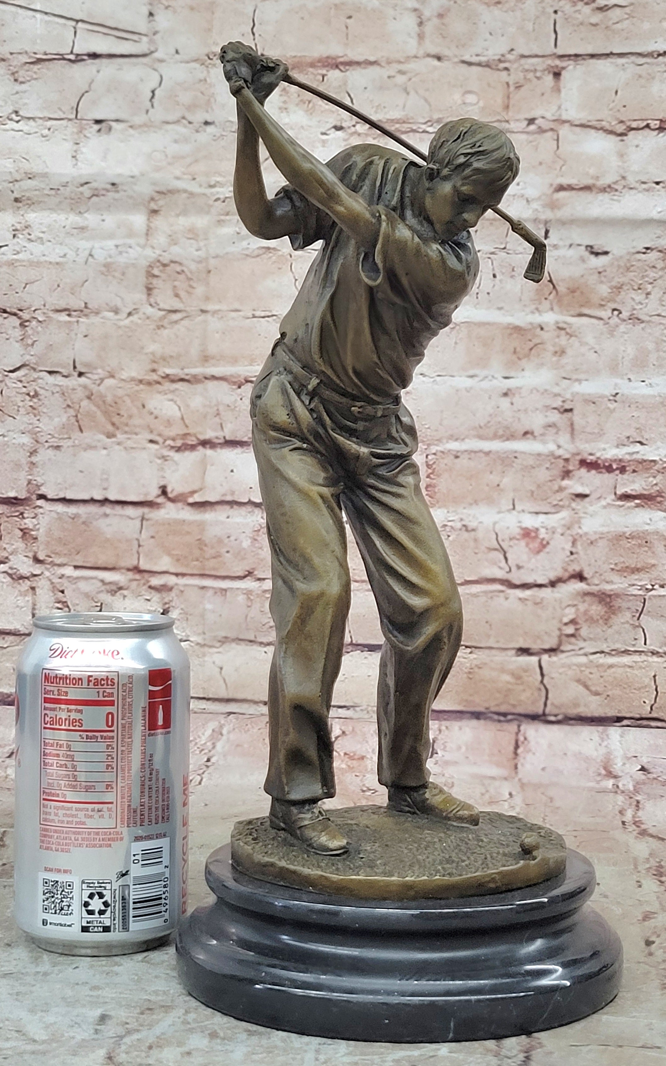 Ben Hogan Male Golfer Sports Memorabilia Golf Club PGA Bronze Marble Base Statue