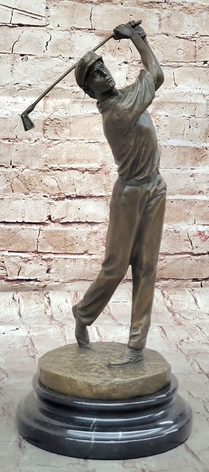 Genuine Solid Bronze Sculpture Statue Golfer Golf Male Golfing Trophy Deal
