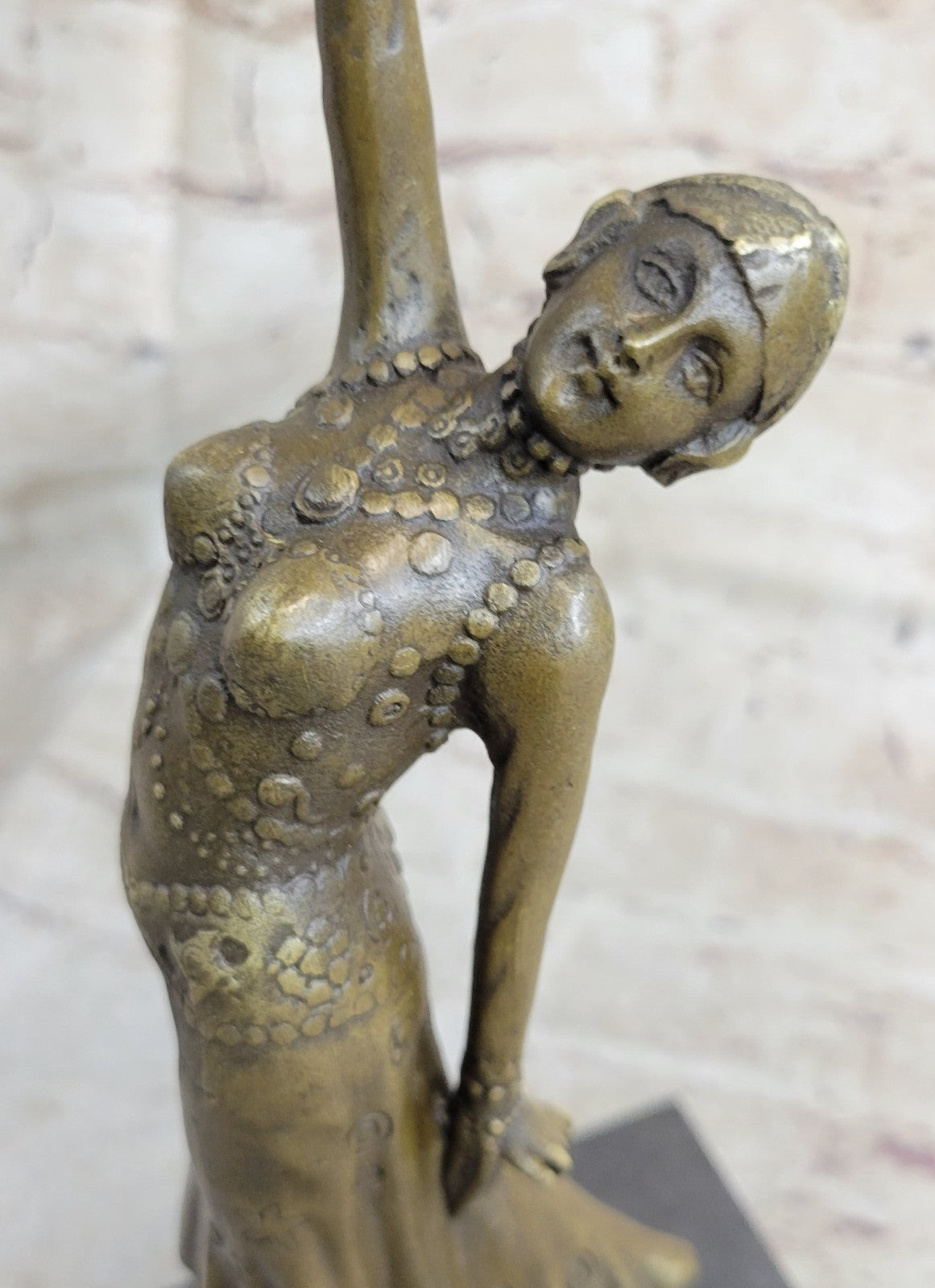 Hand Made D.H Chiparus Romanian Listed Artist Foot Step Dancer Bronze Sculpture