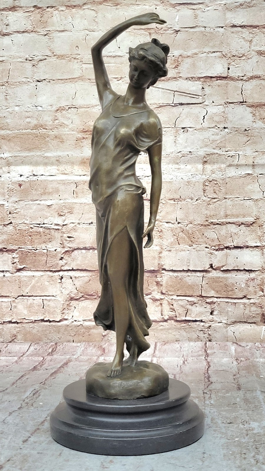 Art Deco Handcrafted Victorian Lady Bronze Sculpture – Elegant Woman Figurine for Sale