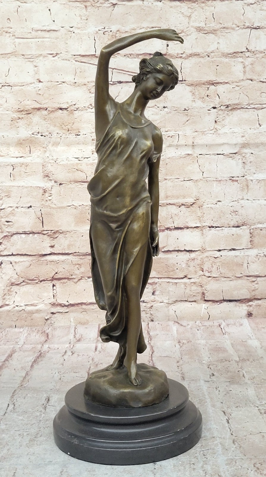Art Deco Handcrafted Victorian Lady Bronze Sculpture – Elegant Woman Figurine for Sale