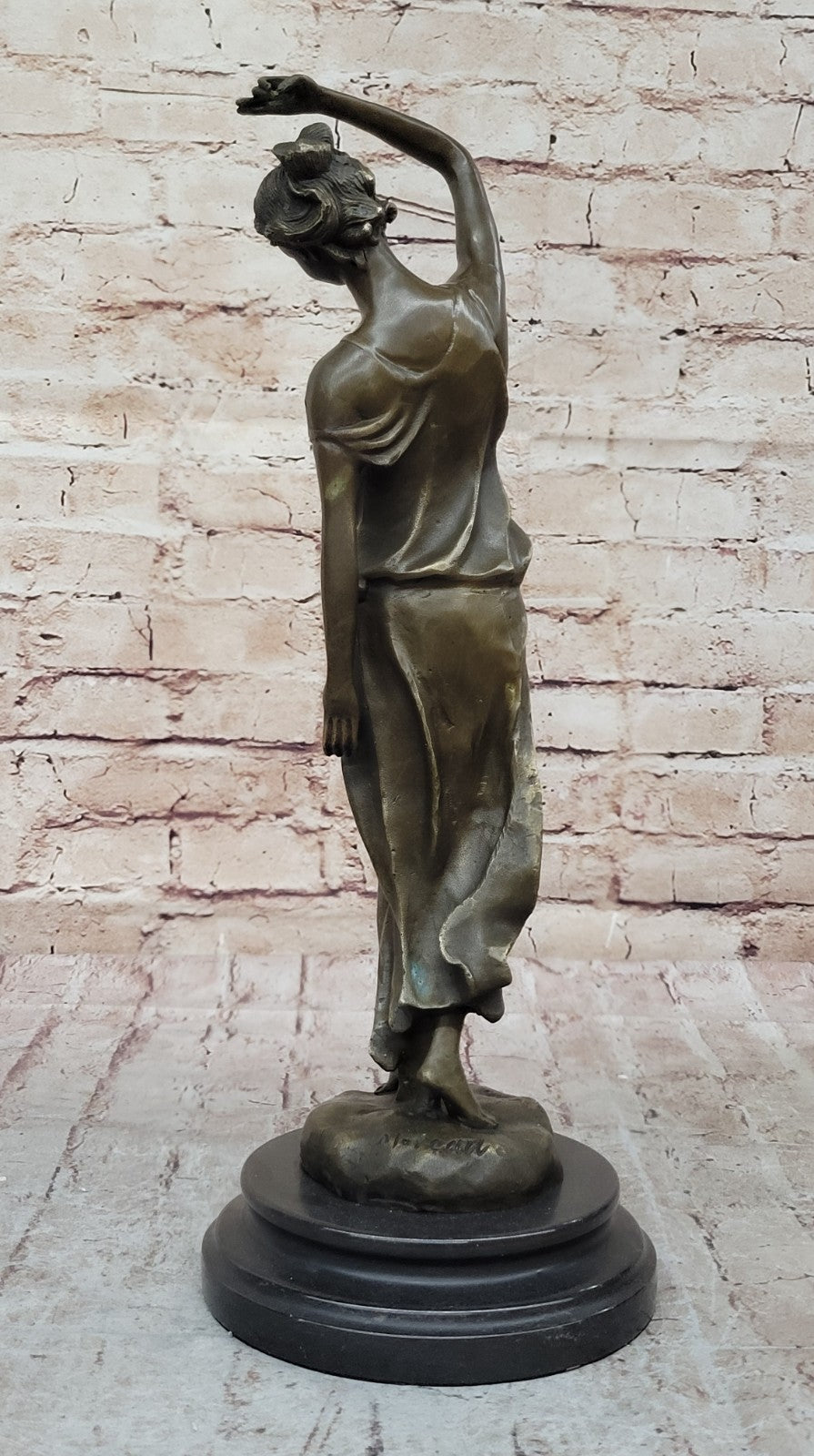 Art Deco Handcrafted Victorian Lady Bronze Sculpture – Elegant Woman Figurine for Sale