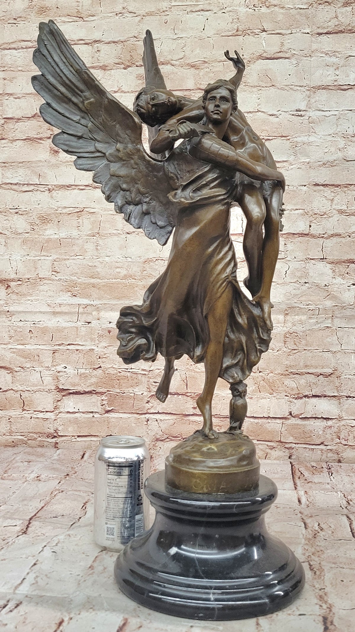 Bronze sculpture winged GLORIA statue, "GLORIS VICTIS" signed: Mercie Decor Sale