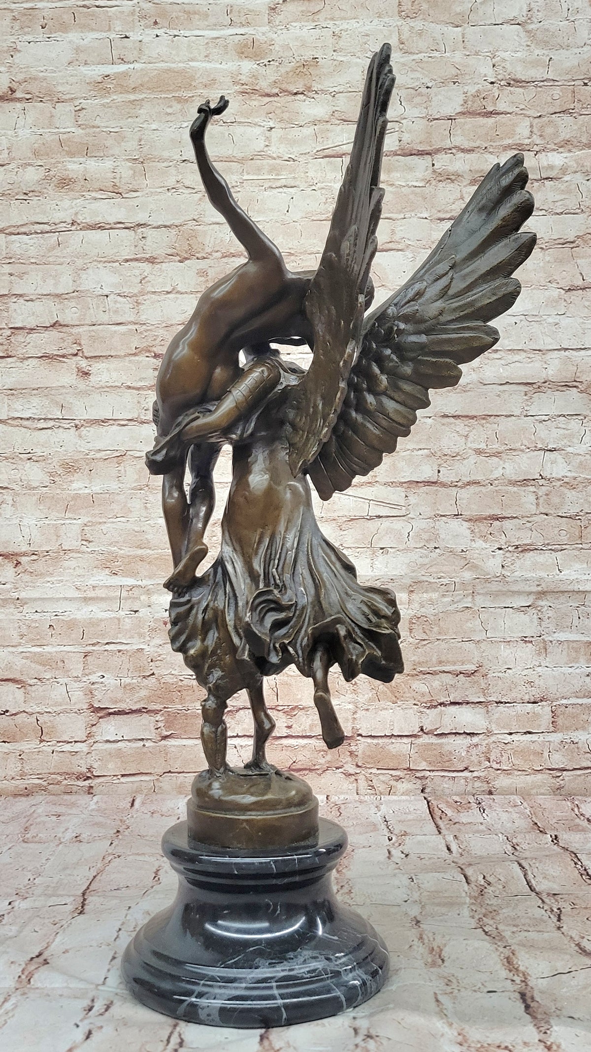 Bronze sculpture winged GLORIA statue, "GLORIS VICTIS" signed: Mercie Decor Sale
