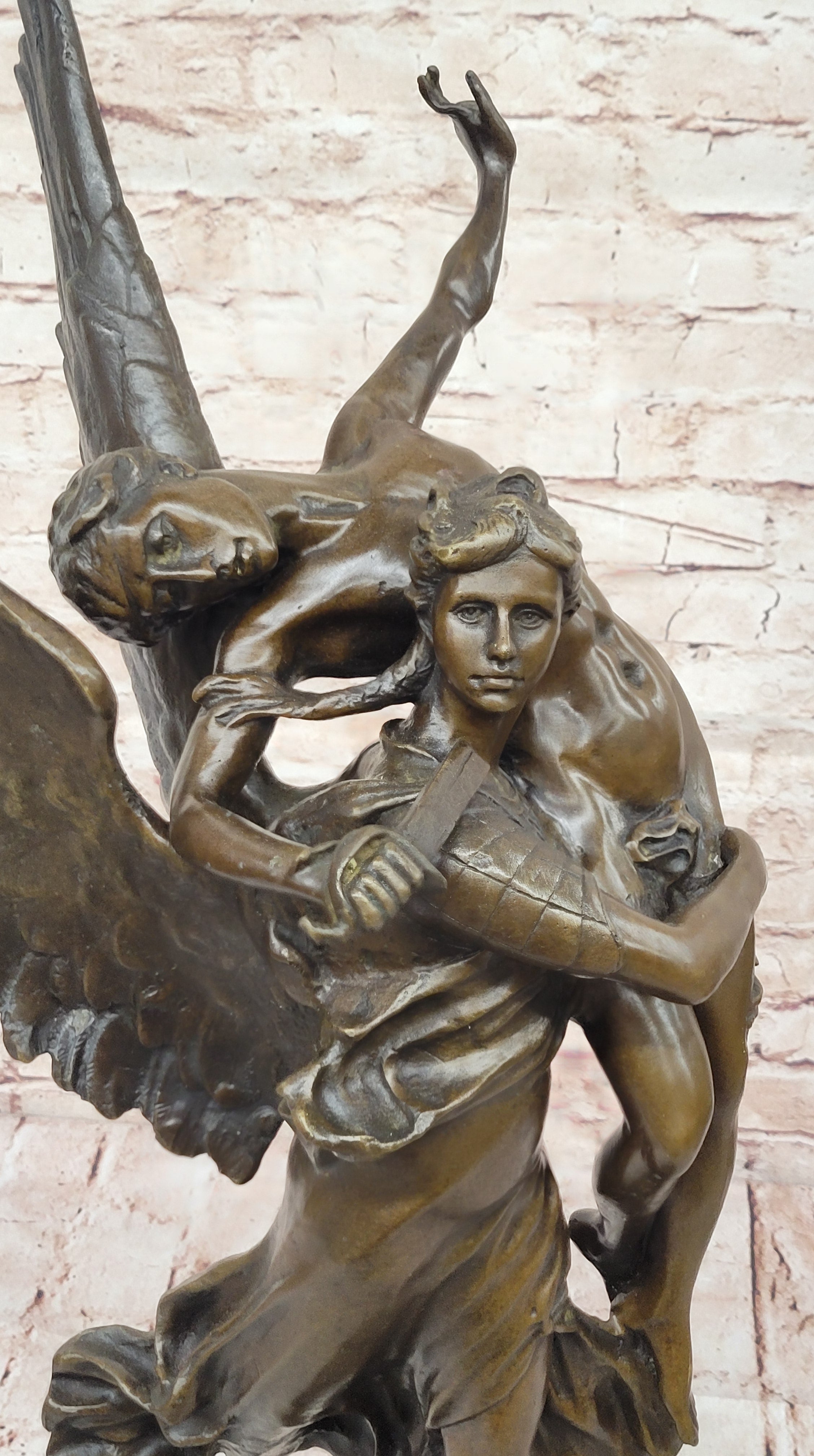 Bronze sculpture winged GLORIA statue, "GLORIS VICTIS" signed: Mercie Decor Sale