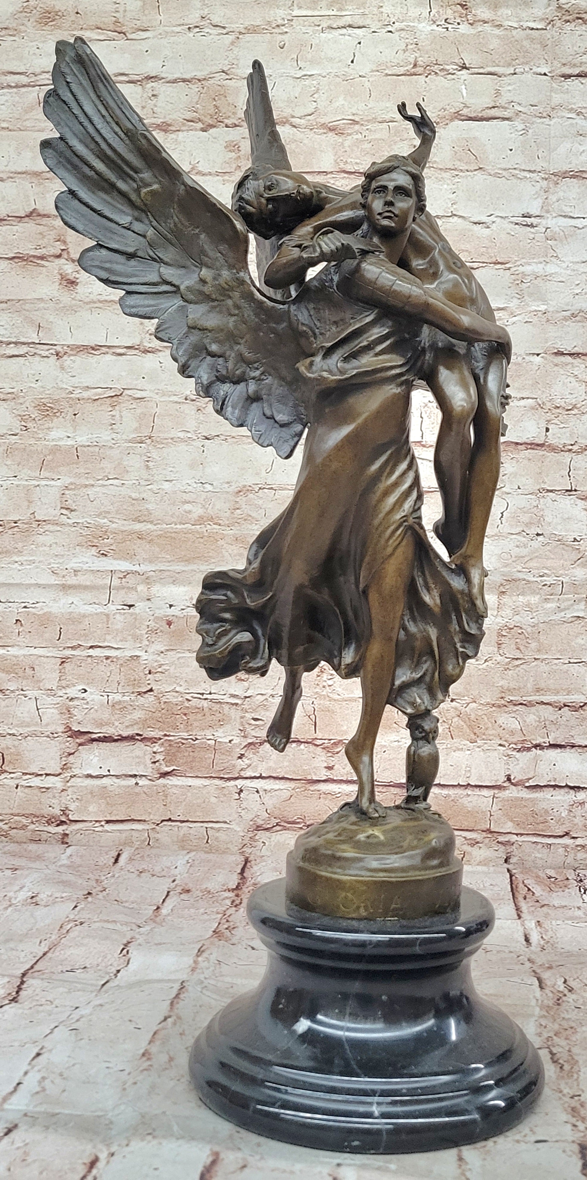 Bronze sculpture winged GLORIA statue, "GLORIS VICTIS" signed: Mercie Decor Sale