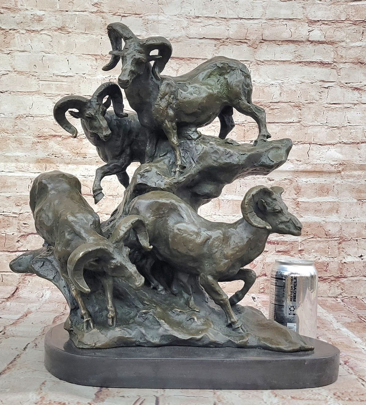 Ram Bronze Sculpture Ornament Home Office Decor Collectible Animal Figurine Statue