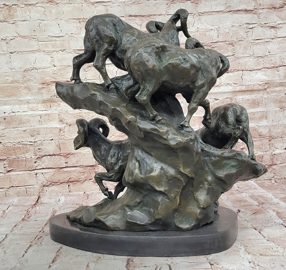 Ram Bronze Sculpture Ornament Home Office Decor Collectible Animal Figurine Statue