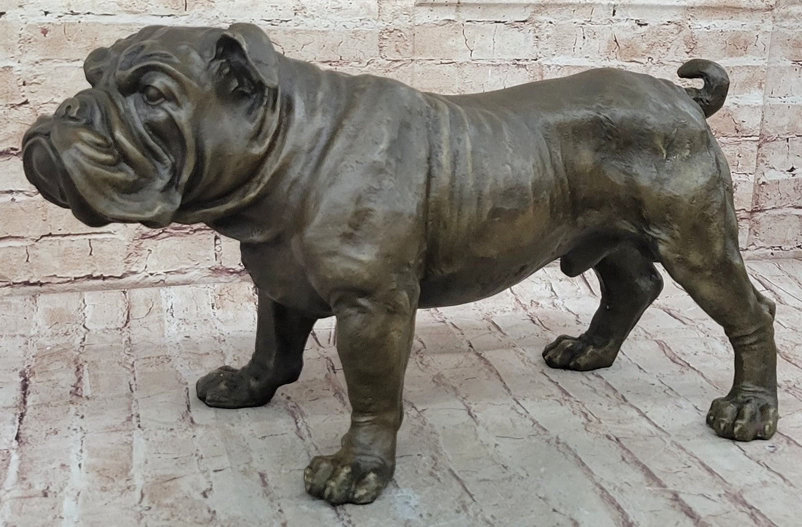 Handcrafted bronze sculpture SALE Bulldog English Large Extra Original Signed