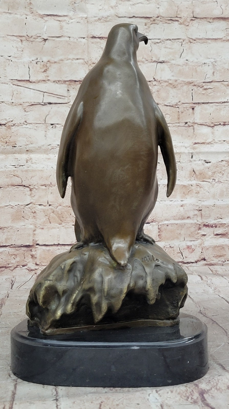 Bronze Art Zoo South Pole Birds Penguin Animal Statue 14" Tall Sculpture Statue