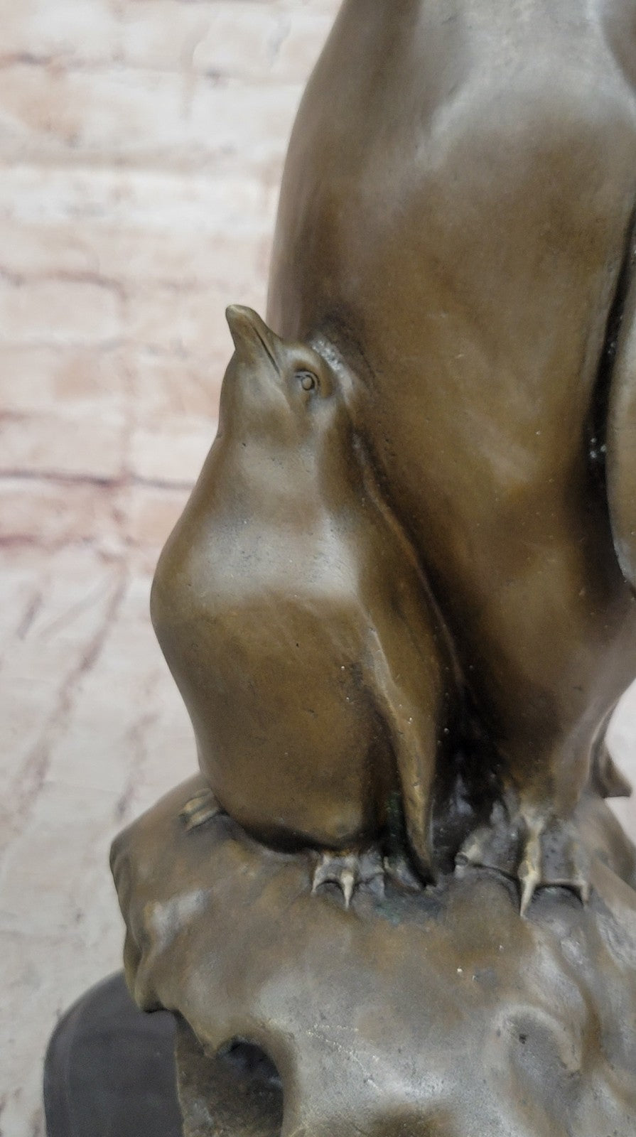 Bronze Art Zoo South Pole Birds Penguin Animal Statue 14" Tall Sculpture Statue