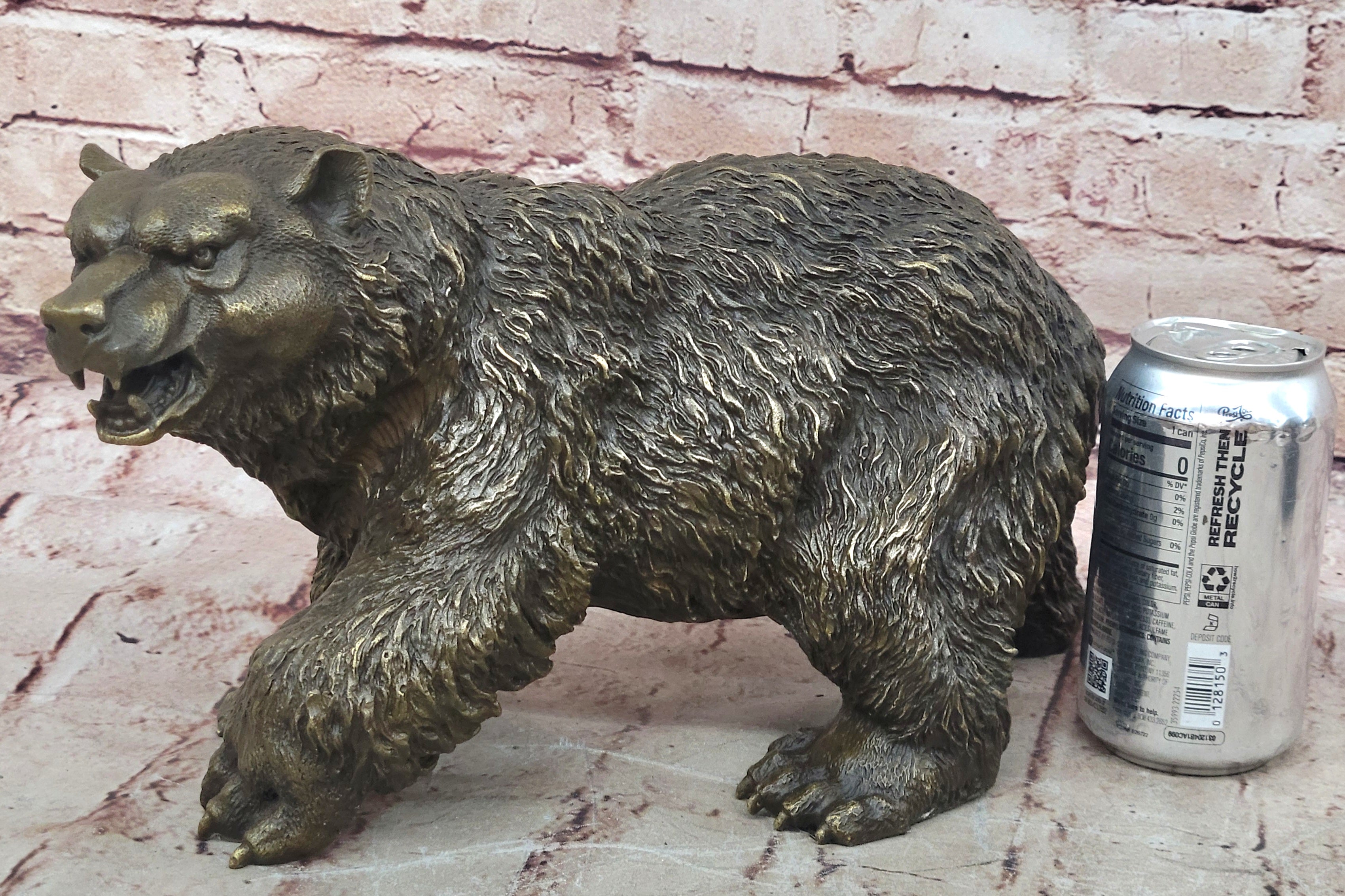 Large Outdoor Garden Park Cabin Bear Standing Bronze Sculpture Statue Art Decor
