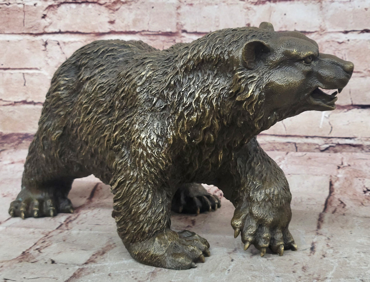 Large Outdoor Garden Park Cabin Bear Standing Bronze Sculpture Statue Art Decor