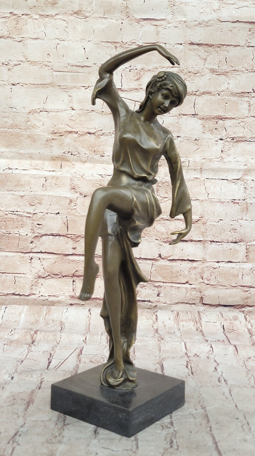 Hot Cast Chiparus Dancer Bronze Sculpture BROWN Patina Statue Art Deco Figurine