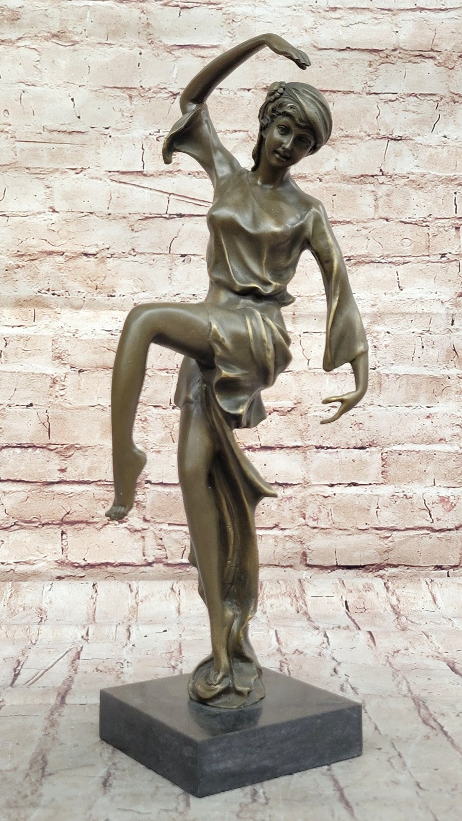 Hot Cast Chiparus Dancer Bronze Sculpture BROWN Patina Statue Art Deco Figurine