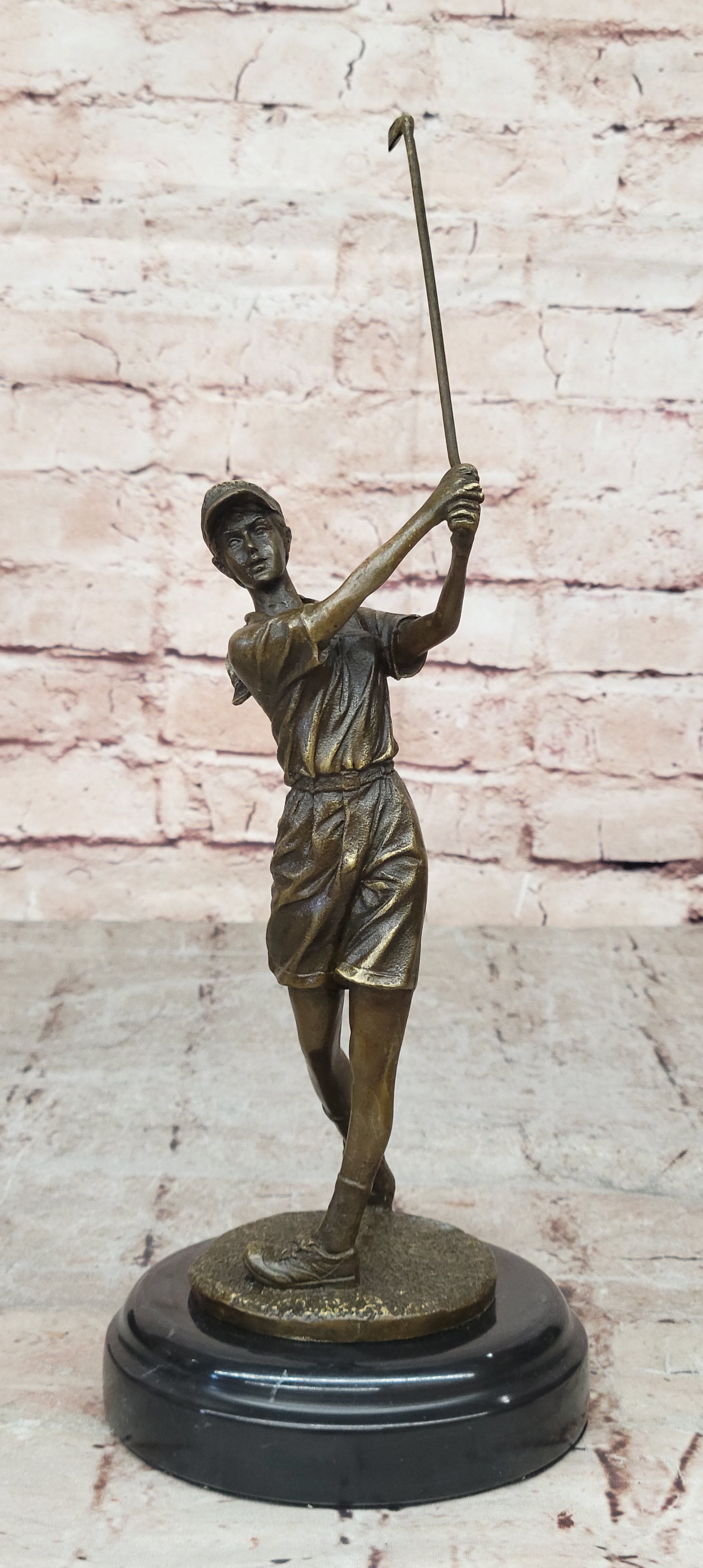 Hand Made Collector Edition Woman Girl Golfer Golf Trophy Bronze Sculpture Statu