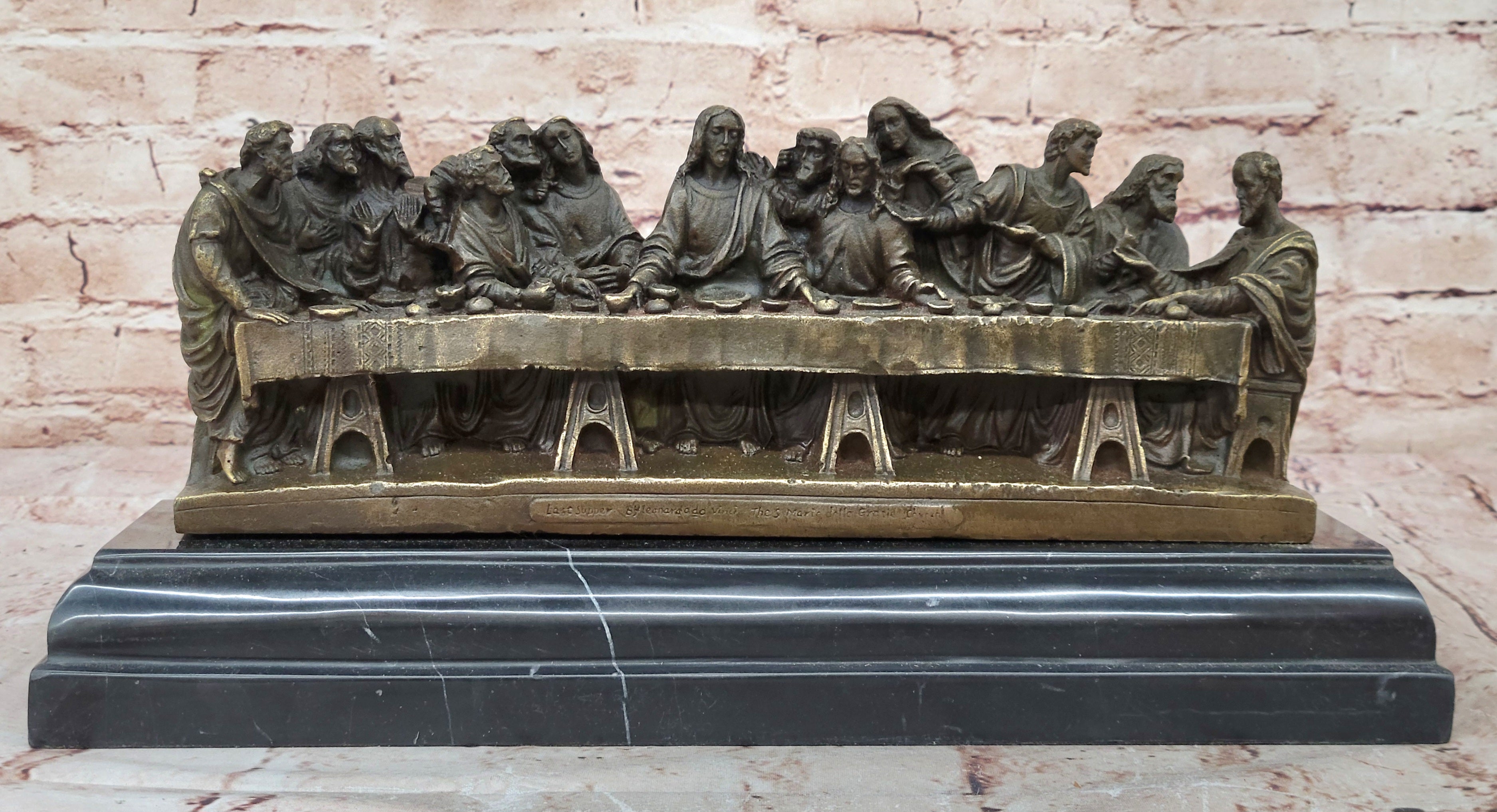 Handmade Bronze Sculpture Jesus The Last Supper Leonardo Da Vinci Christianity