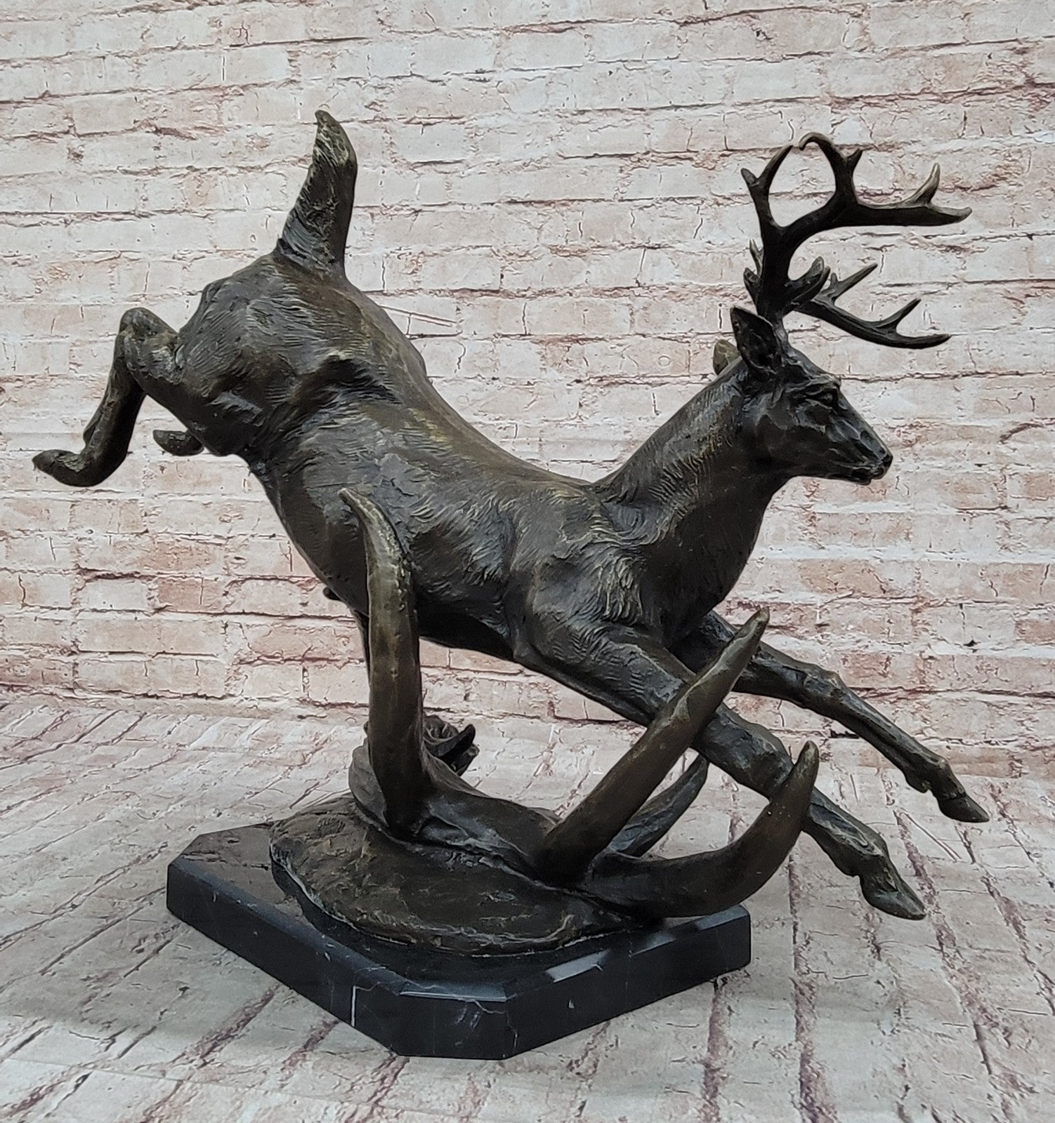 Extra Large Original Male Deer Buck Stag Bronze Sculpture by Williams Figure Art