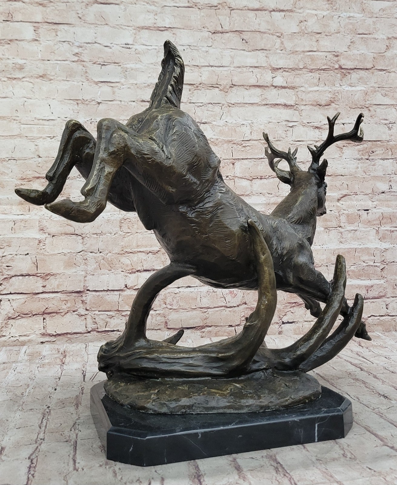 Extra Large Original Male Deer Buck Stag Bronze Sculpture by Williams Figure Art