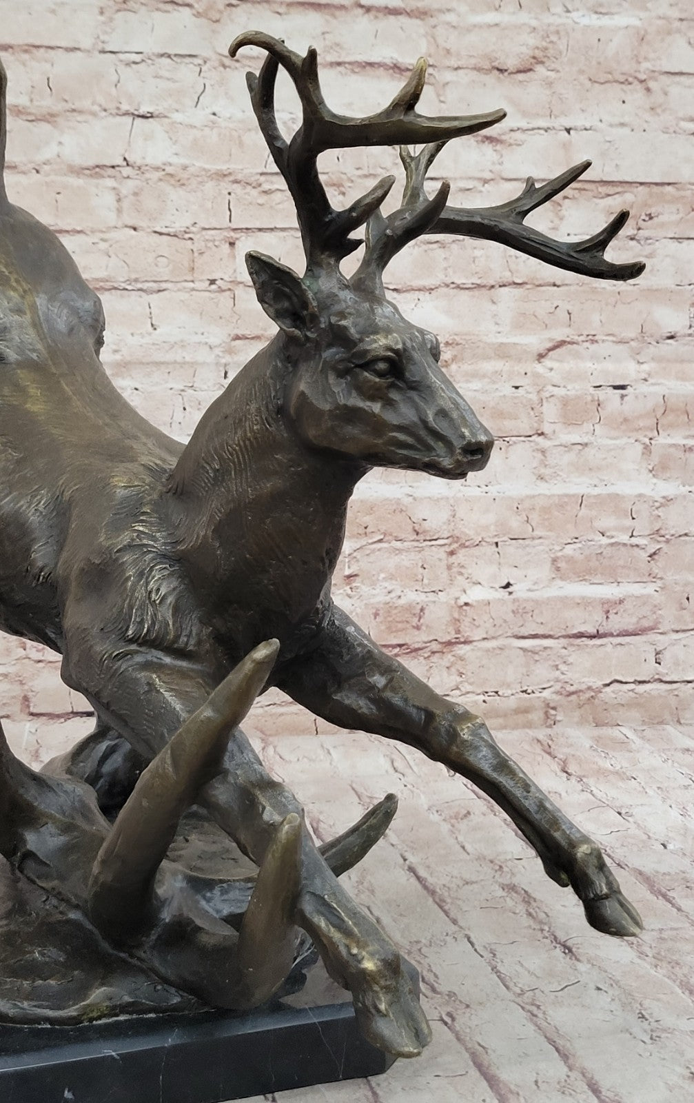 Extra Large Original Male Deer Buck Stag Bronze Sculpture by Williams Figure Art