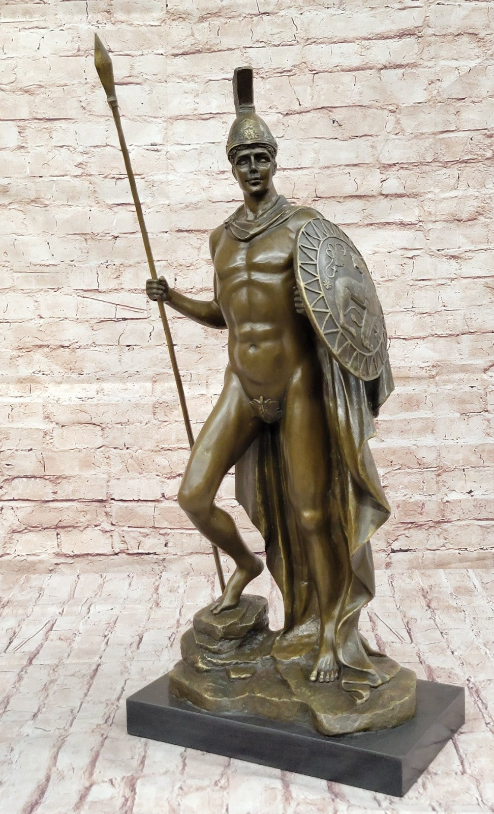 Signed Debut Roman Legion Soldier Warrior Bronze Marble Sculpture Statue Figure