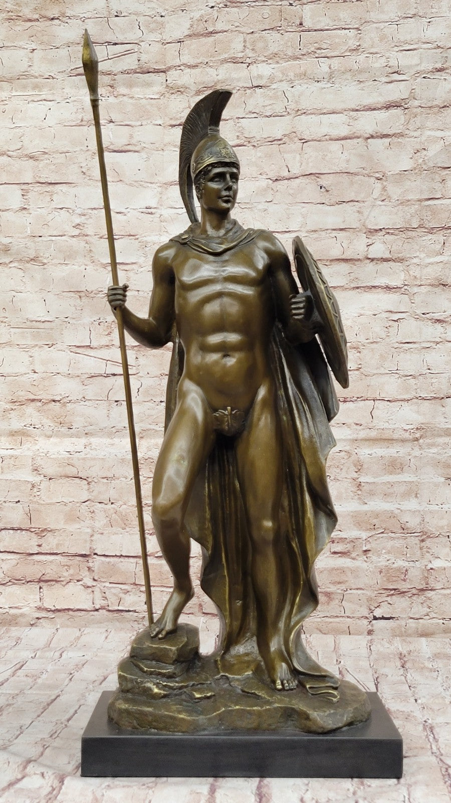 Signed Debut Roman Legion Soldier Warrior Bronze Marble Sculpture Statue Figure