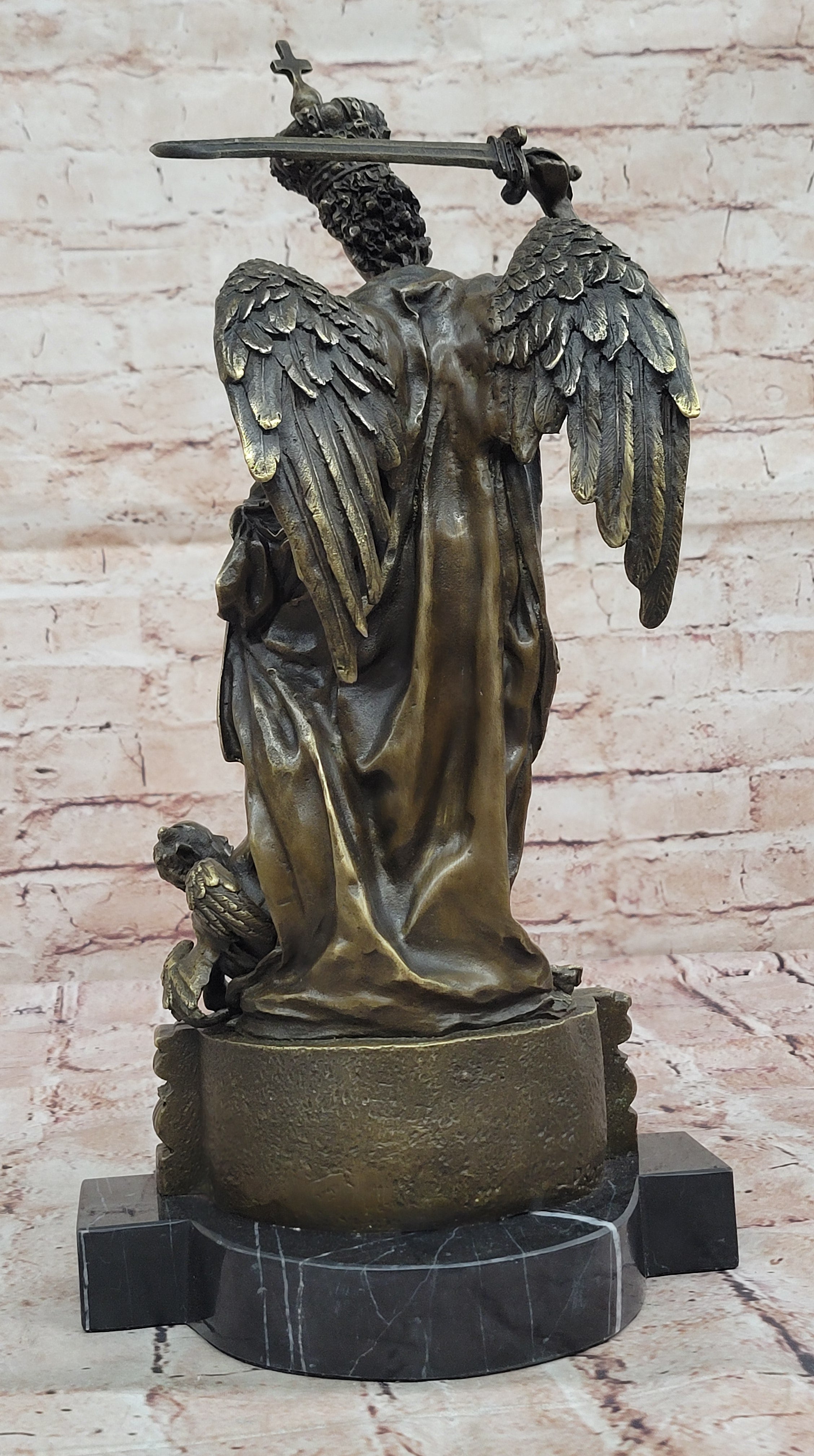 Bronze Marble Statue ArchAngel St Michael Police Saint Hot Cast Detailed Figure