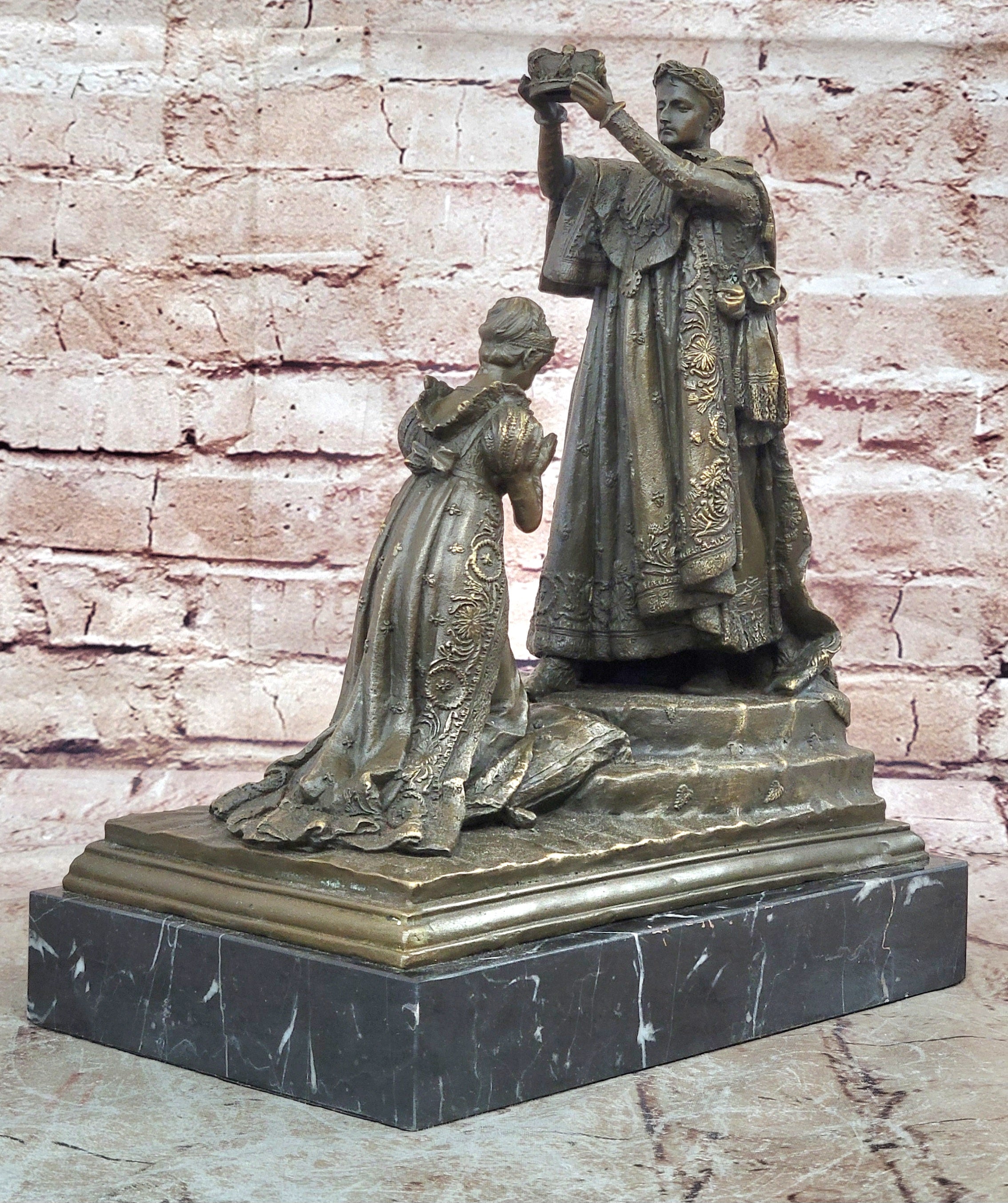 Napoleon and Josephine Bronze Sculpture Statue Fisher Signed Collectible Artwork