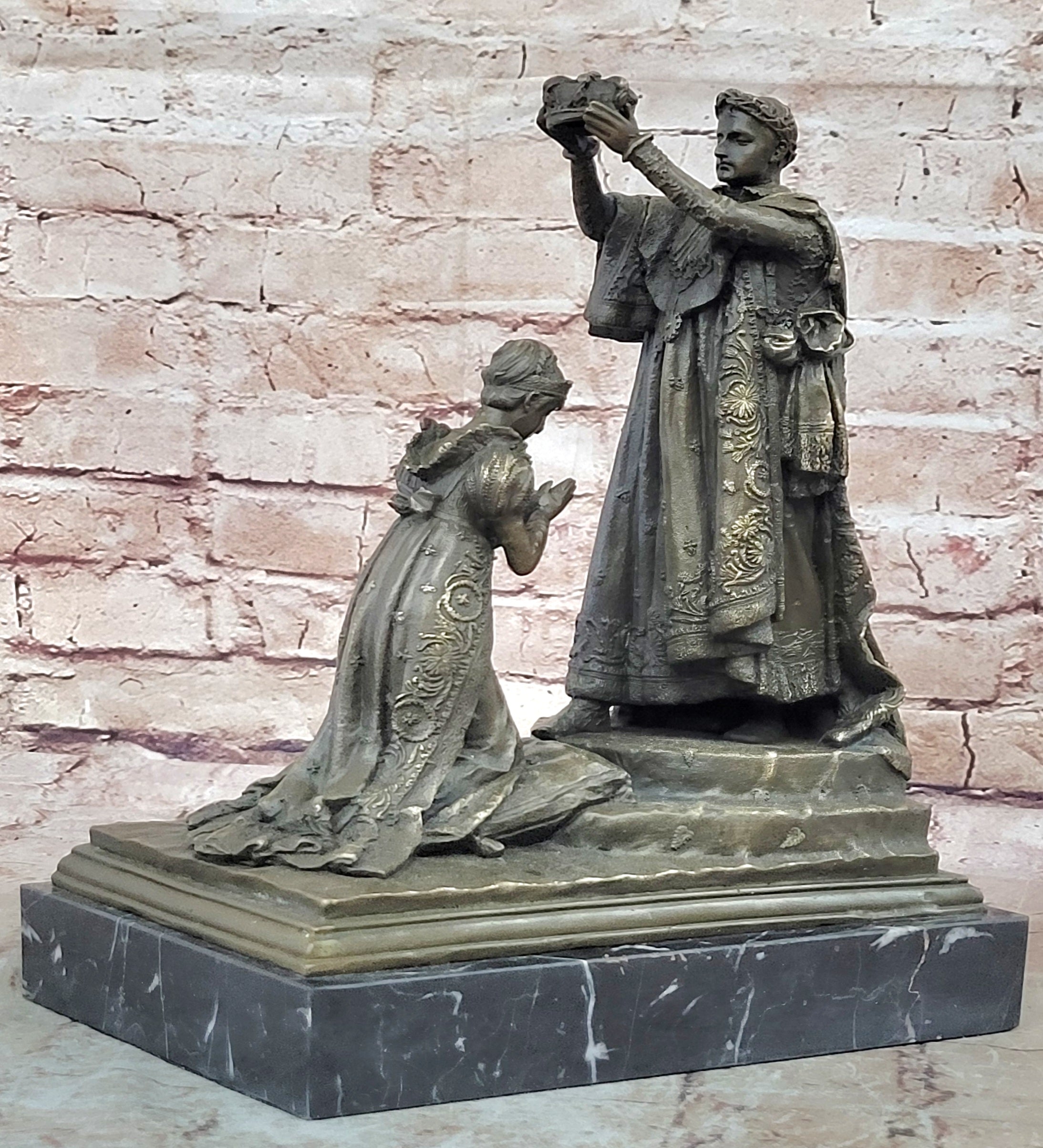 Napoleon and Josephine Bronze Sculpture Statue Fisher Signed Collectible Artwork