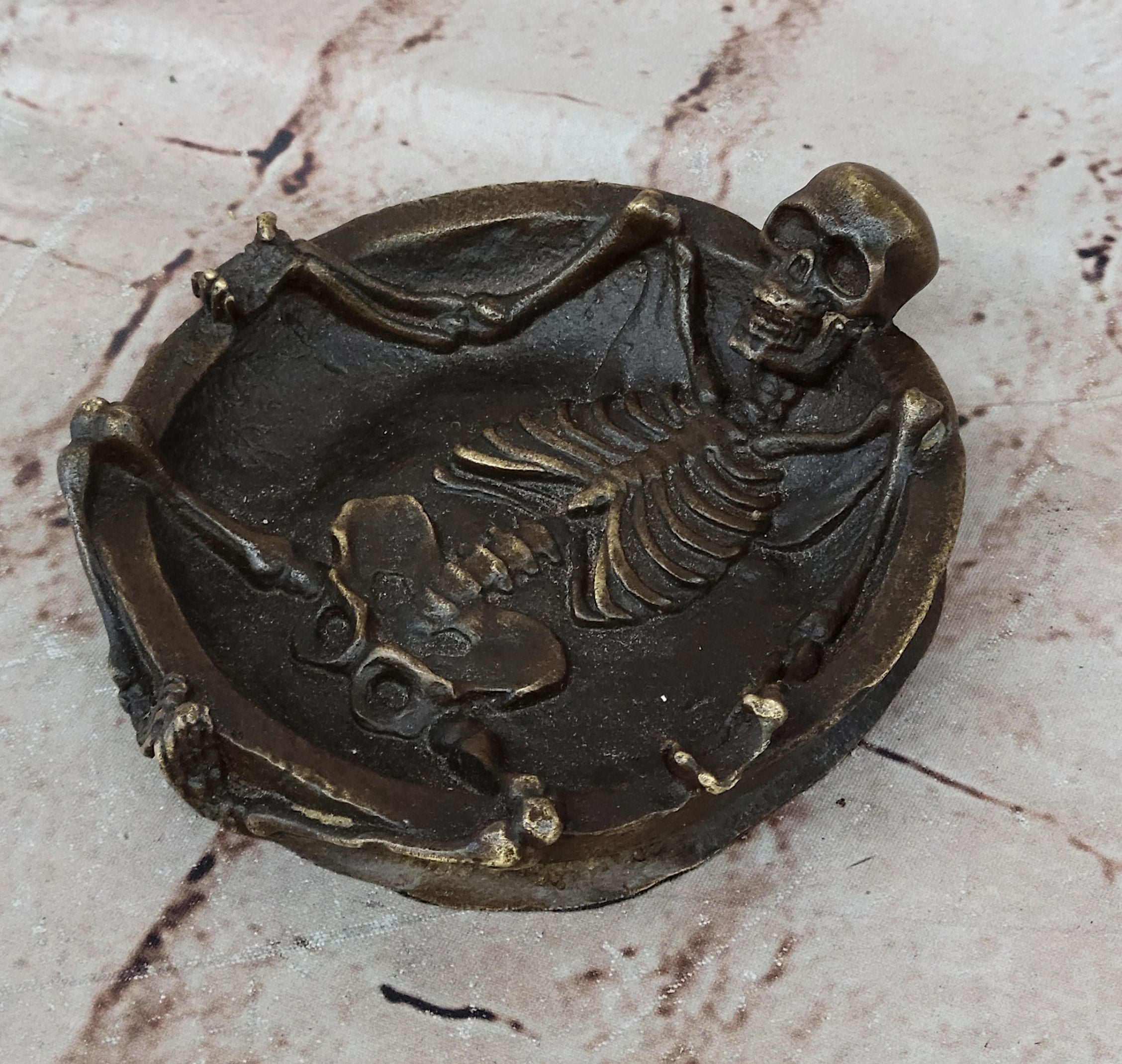 Handcrafted bronze sculpture SALE Asht From Emerges Skeleton Full Original Sign