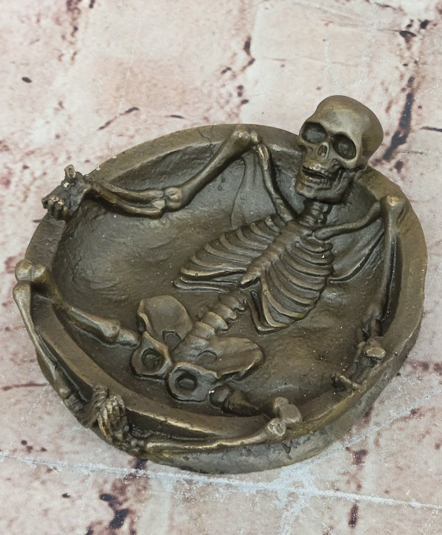 Handcrafted bronze sculpture SALE Asht From Emerges Skeleton Full Original Sign