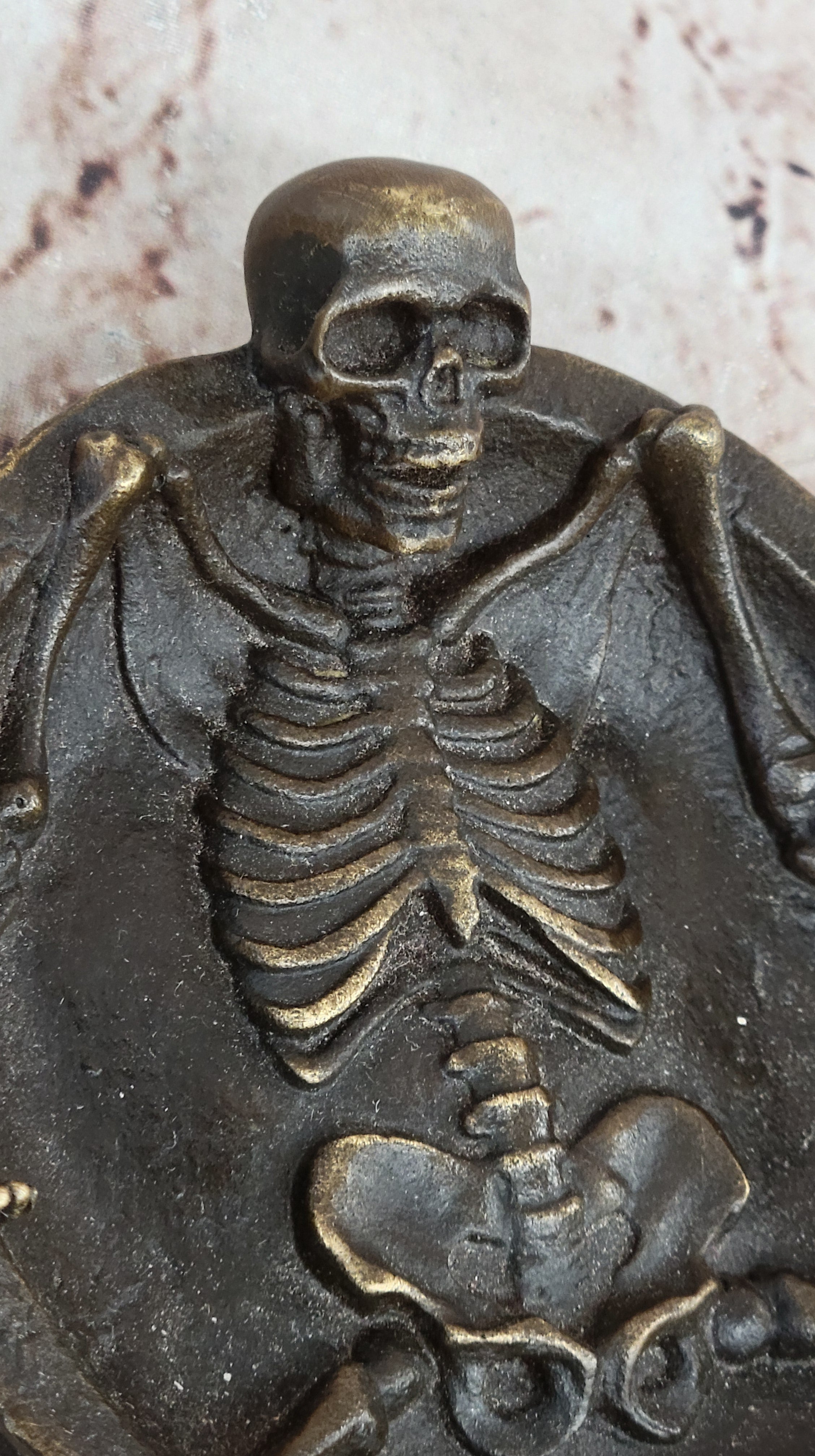 Handcrafted bronze sculpture SALE Asht From Emerges Skeleton Full Original Sign