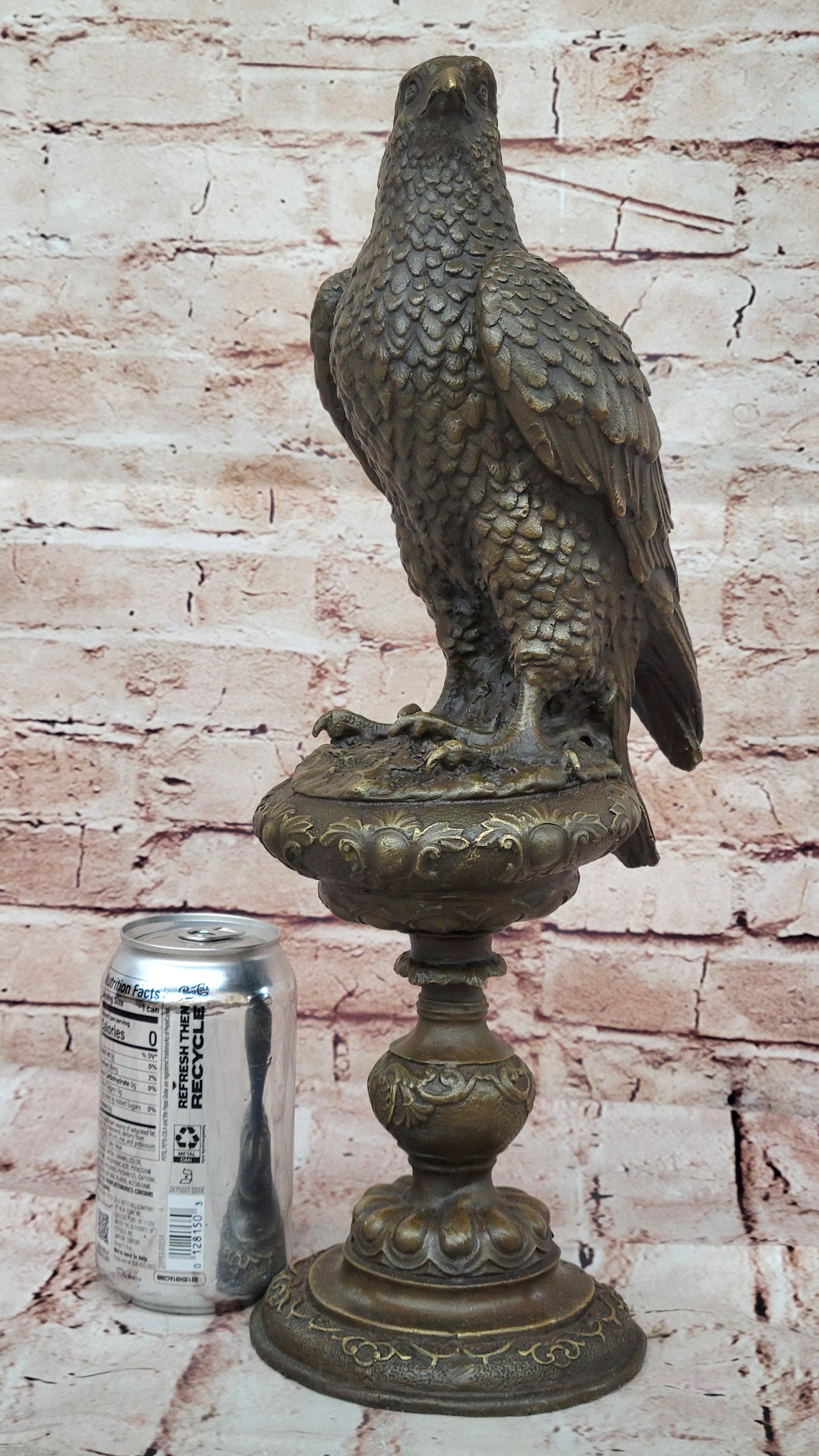 Extra Large Sitting American Eagle Bronze Sculpture Marble Statue Figurine Figure