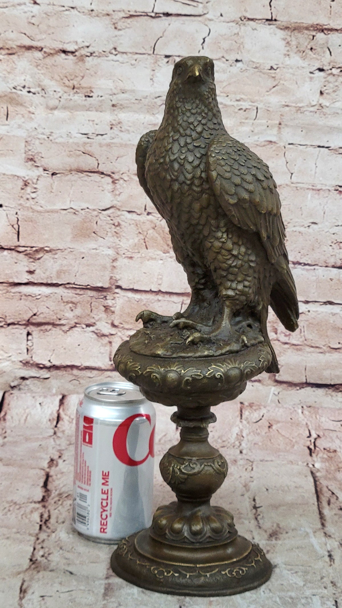 Extra Large Sitting American Eagle Bronze Sculpture Marble Statue Figurine Figure