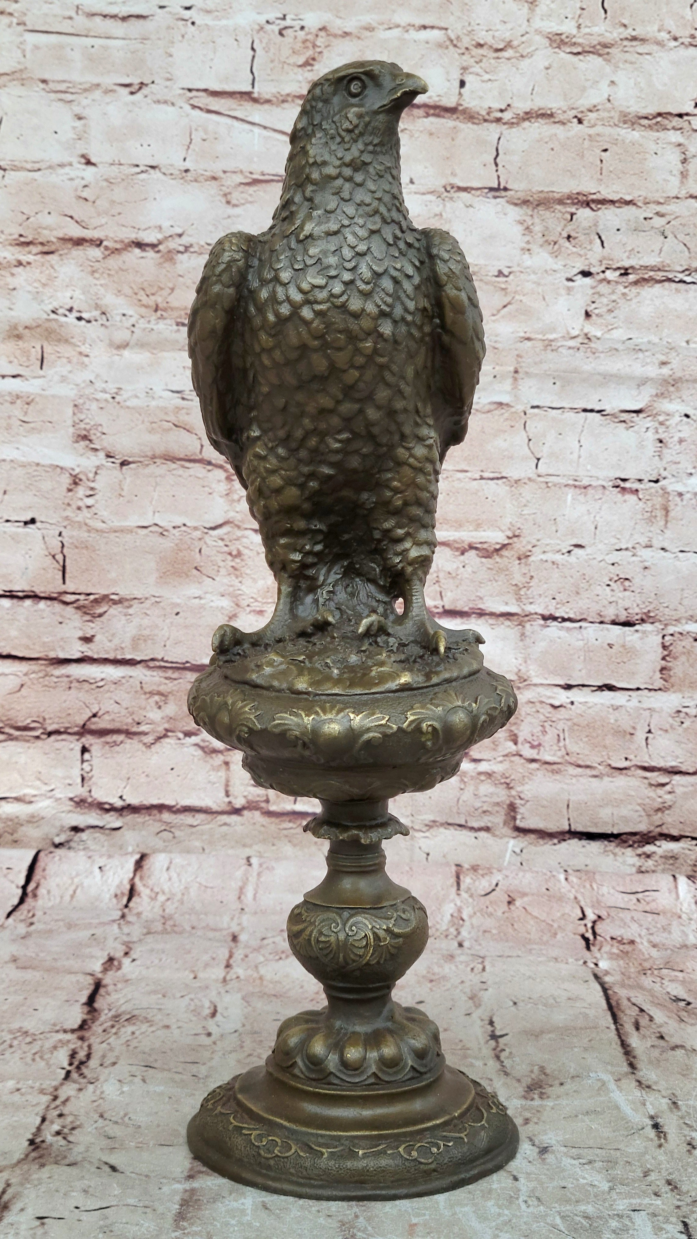 Extra Large Sitting American Eagle Bronze Sculpture Marble Statue Figurine Figure