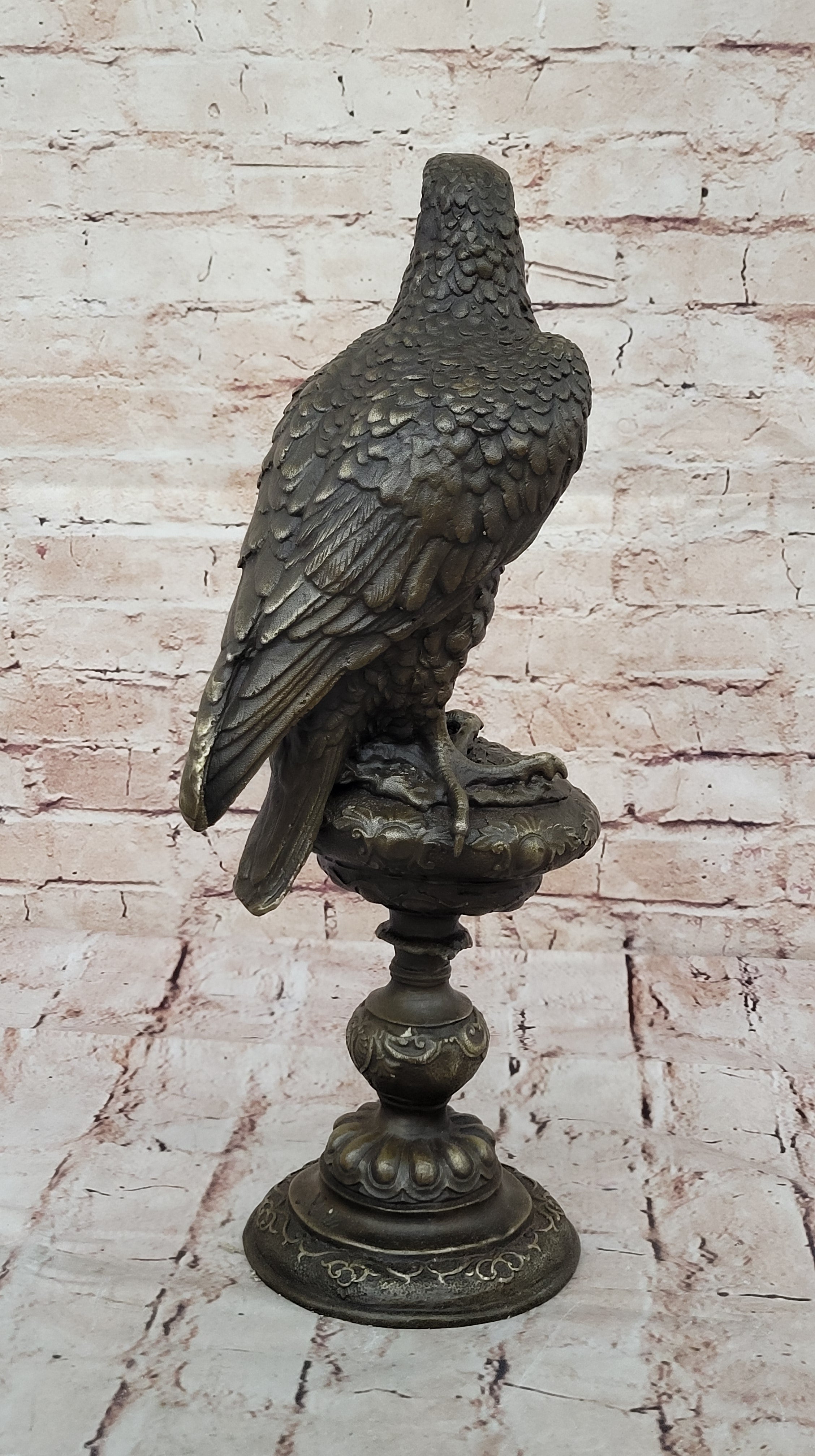 Extra Large Sitting American Eagle Bronze Sculpture Marble Statue Figurine Figure