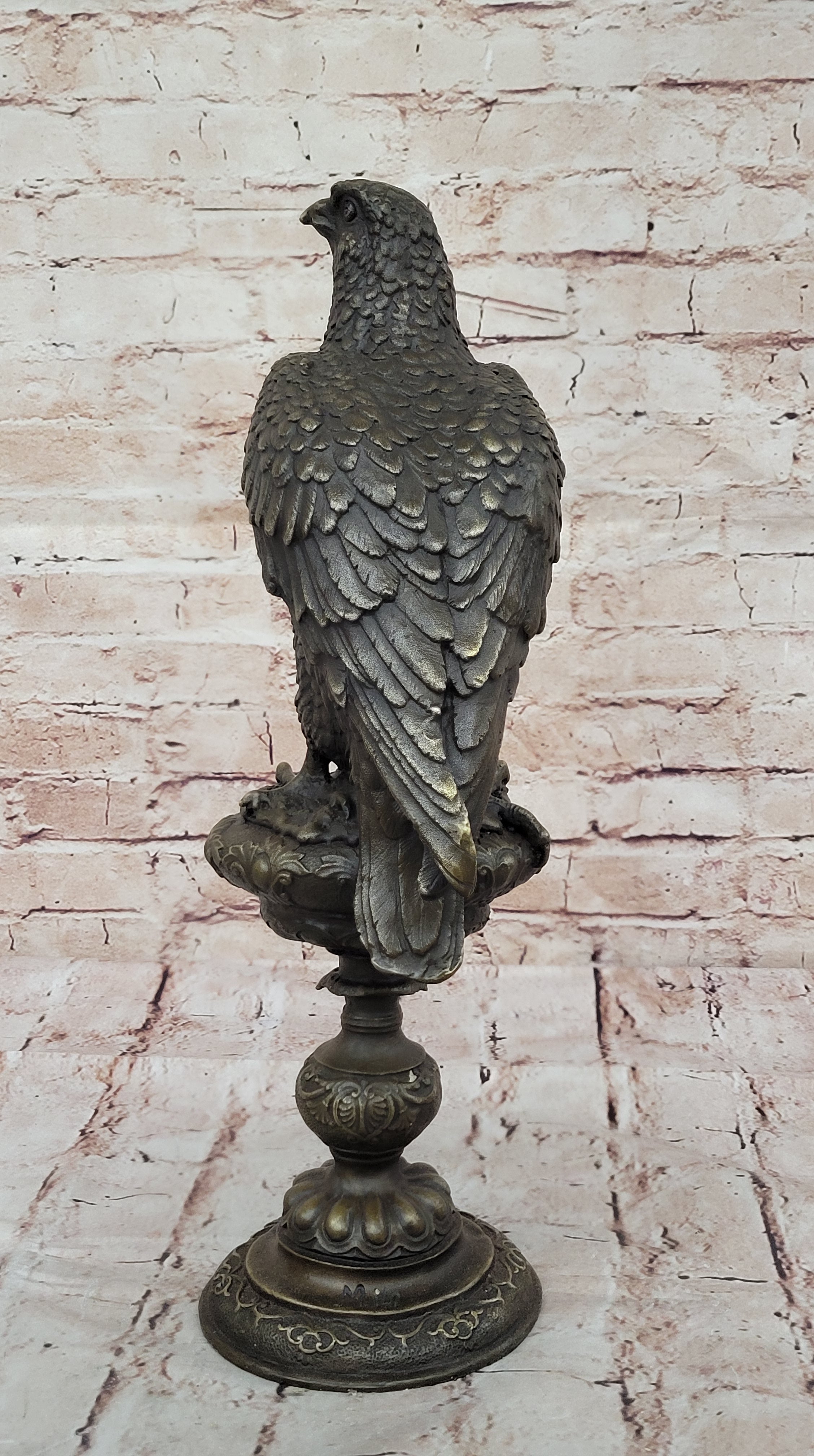 Extra Large Sitting American Eagle Bronze Sculpture Marble Statue Figurine Figure