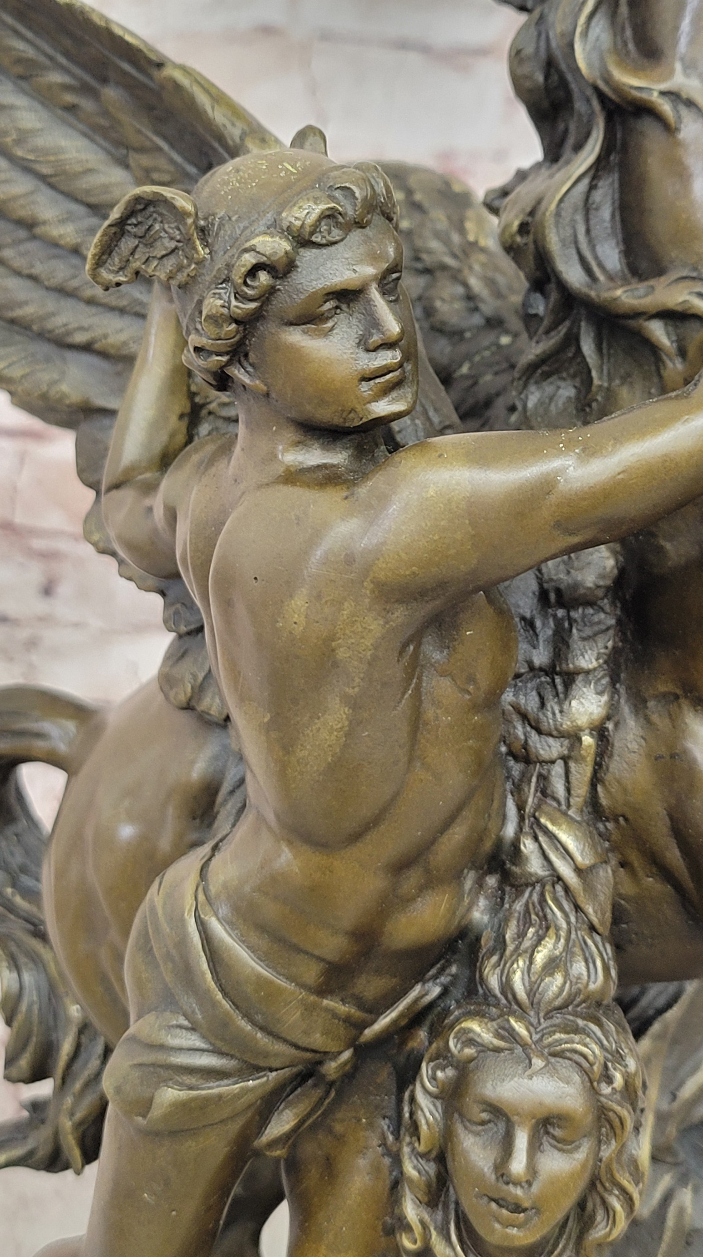 PERSEUS & PEGASUS INSANELY DETAILED BRONZE SIGNED ORIGINAL ART STATUE BY VITALEH