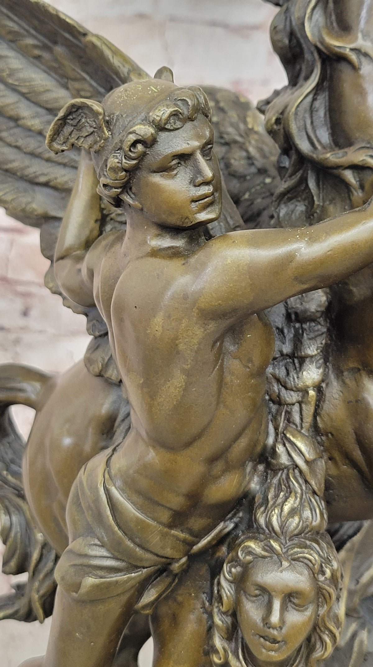 PERSEUS & PEGASUS INSANELY DETAILED BRONZE SIGNED ORIGINAL ART STATUE BY VITALEH