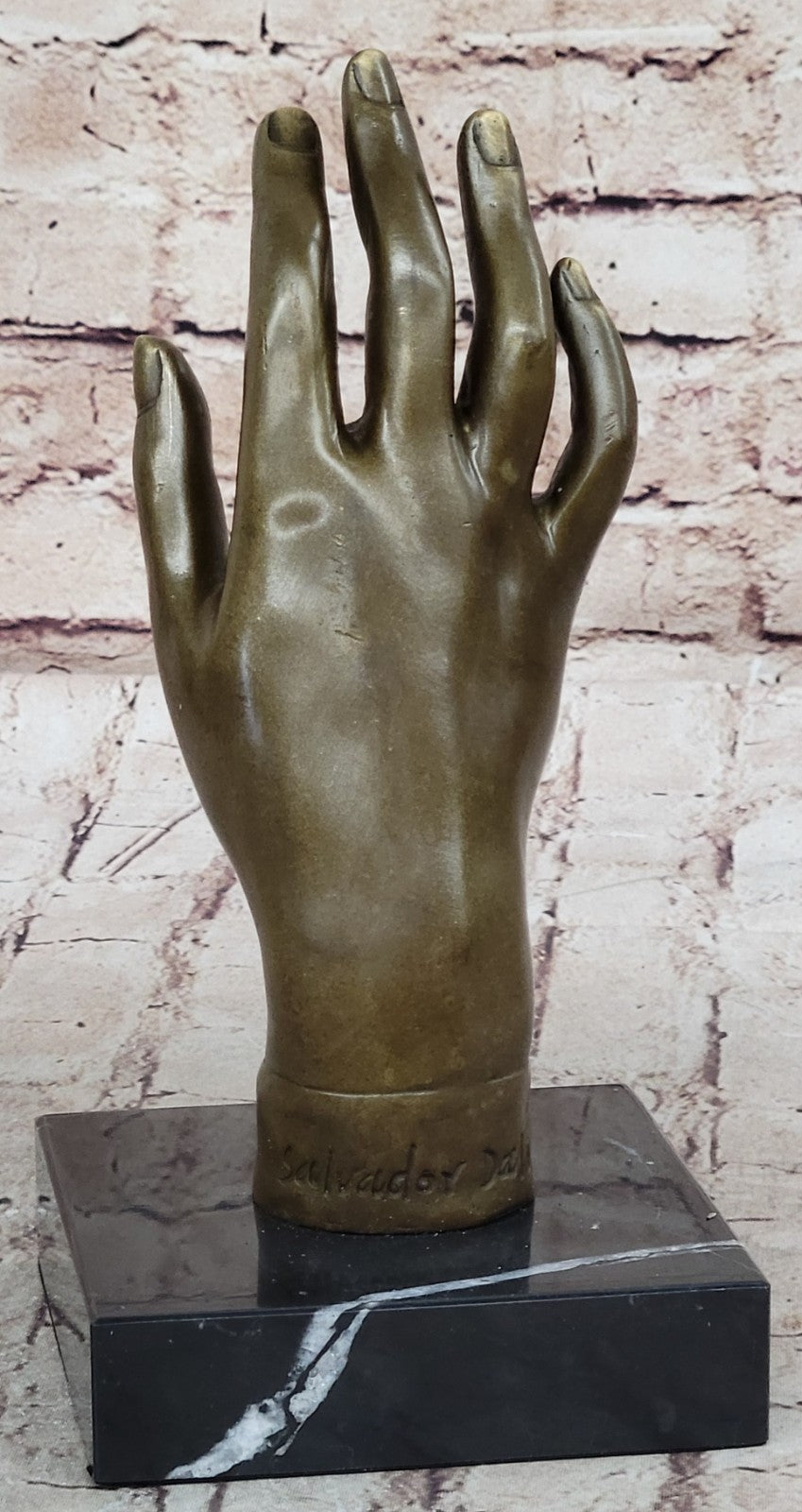 Salvador Dali Inspired Woman`s Hand Bronze Sculpture: Intricate Figurine