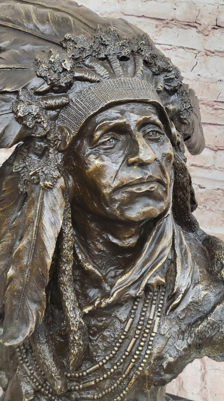 Carl Kauba Huge Native American Indian Chief Bust Bronze Sculpture, Fine Art Collectible