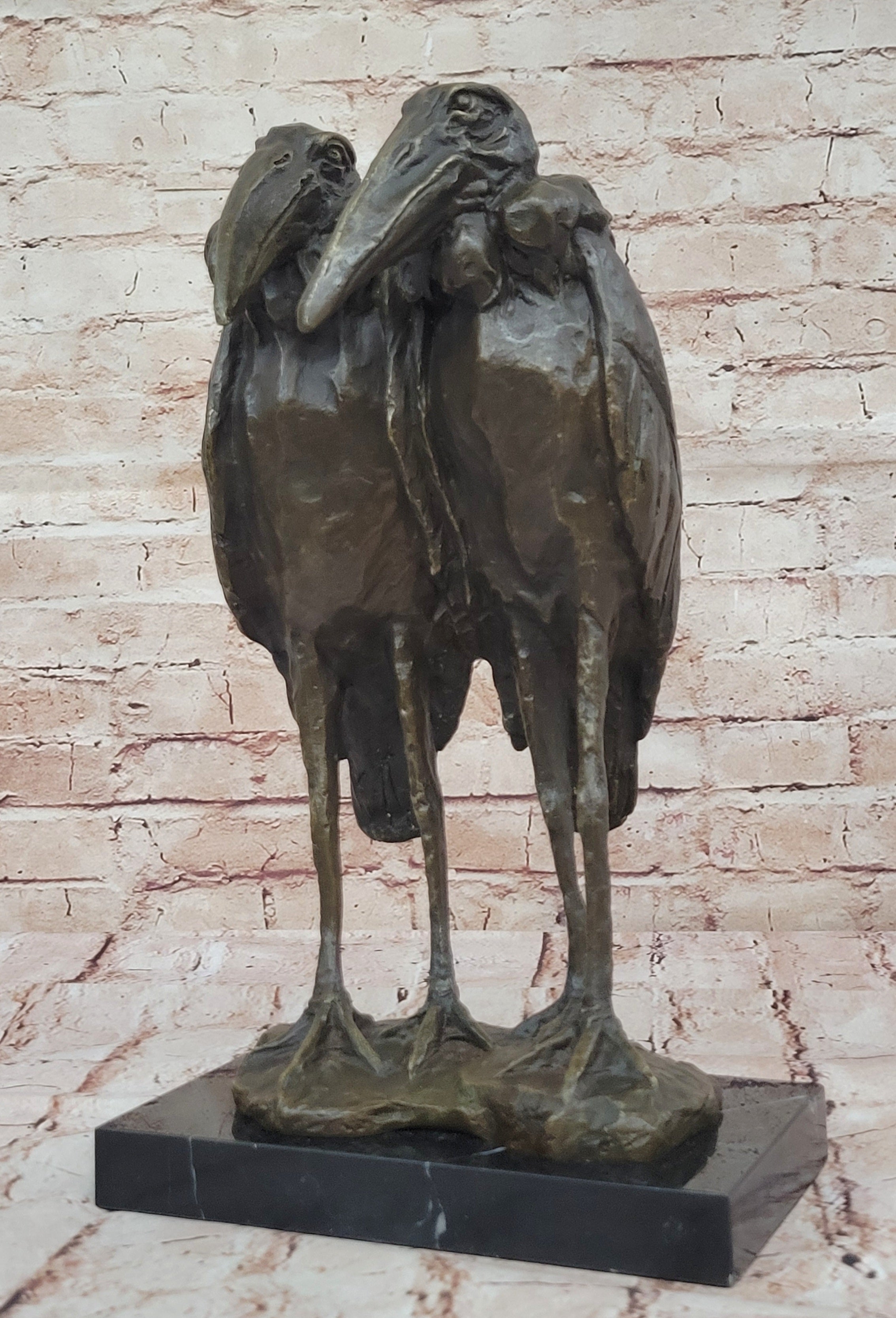 Egret Crane Heron Wetland Coastal Shorebird Wading Bird Art Bronze Marble Statue