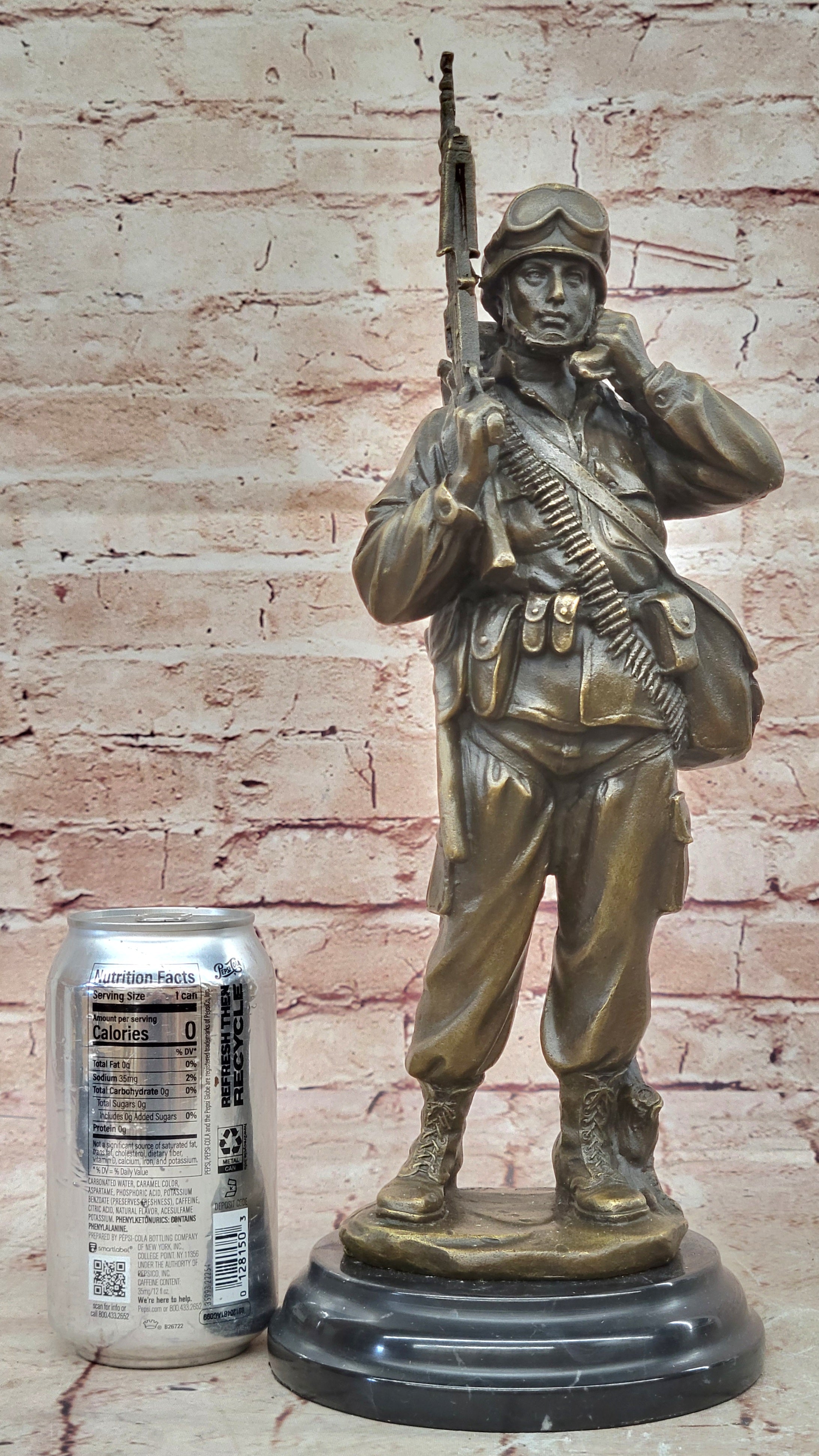 A Tribute to American Soldiers by Fisher Bronze Sculpture Marble Figure Decor