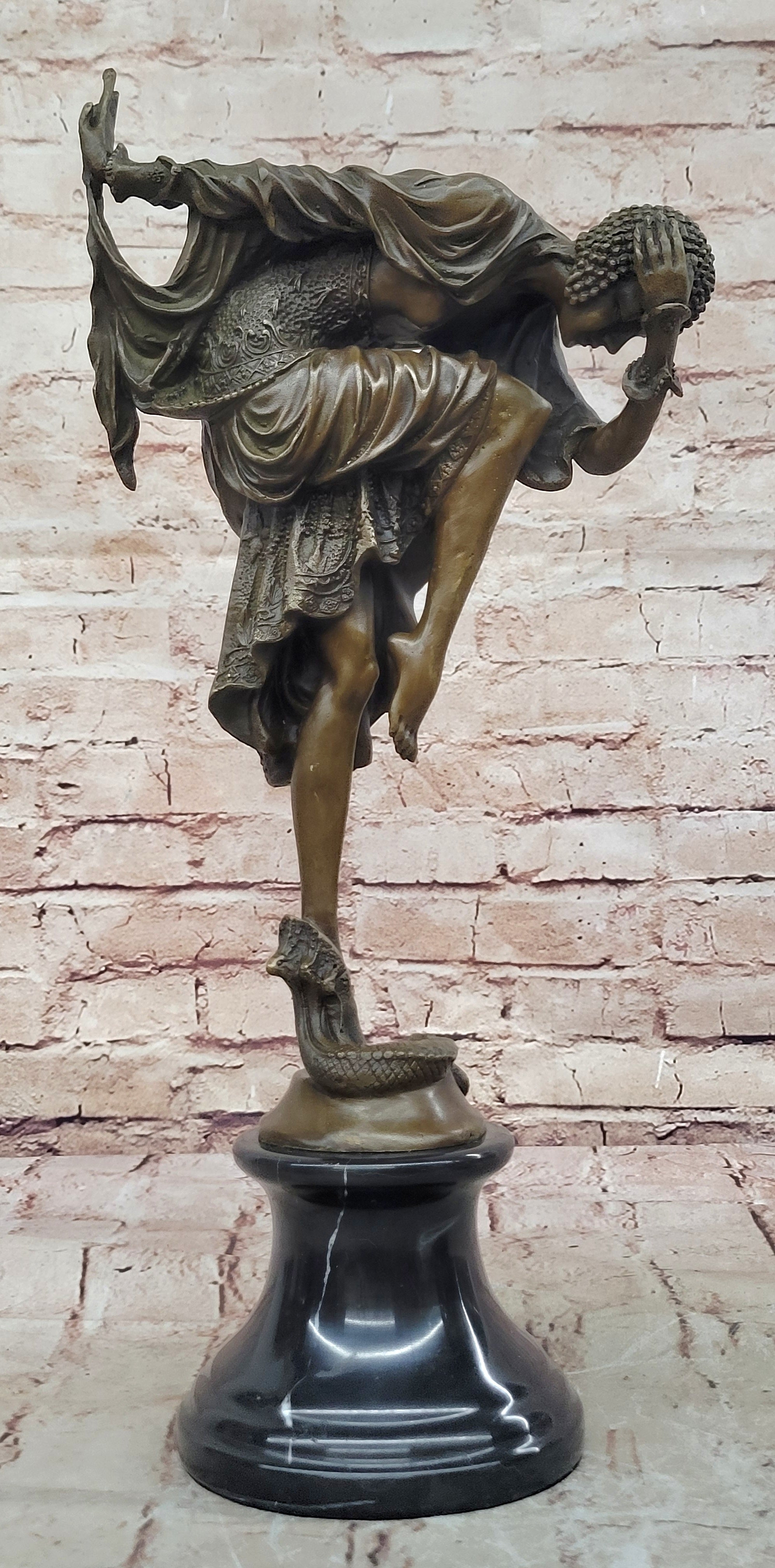 Handcrafted Quality Artwork Snake Dancer by Romanian Artist~Chiparus~Bronze Stat